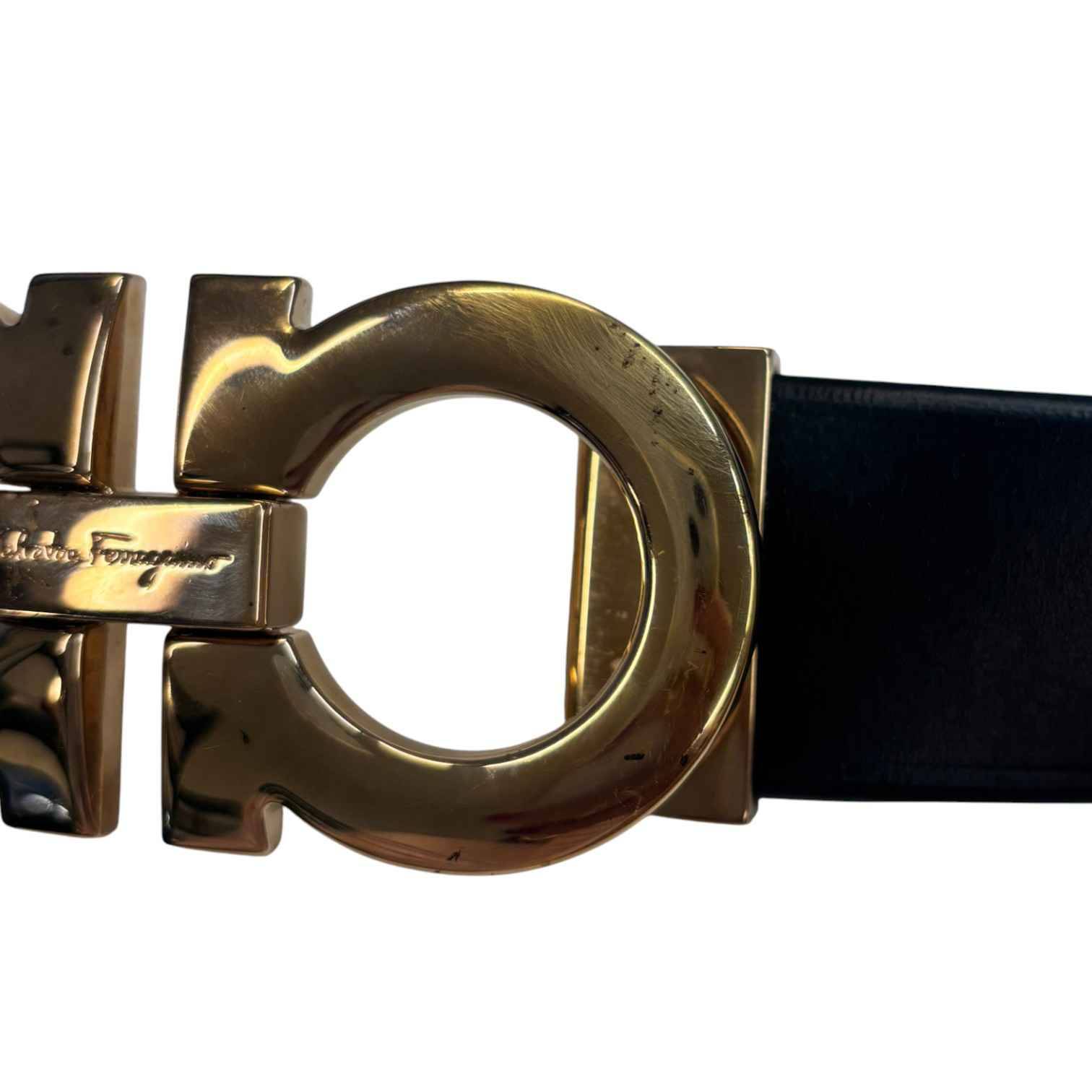 Men's Gancini Belt Black Size Waist 32"