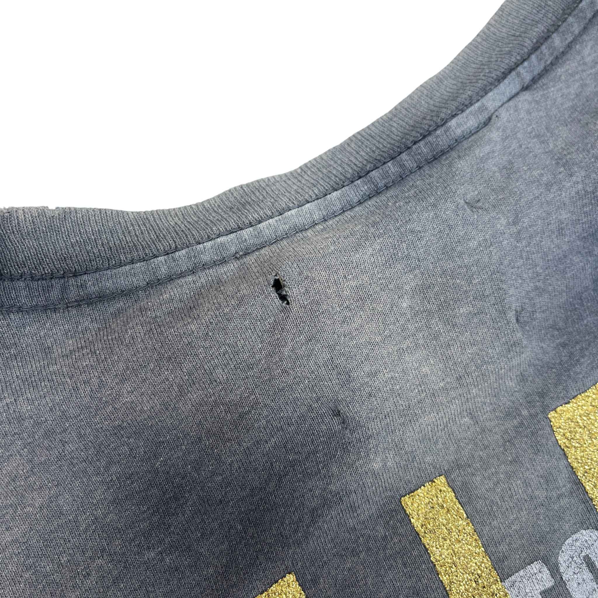 Men's Headline Records Distressed Shirt Charcoal Size L