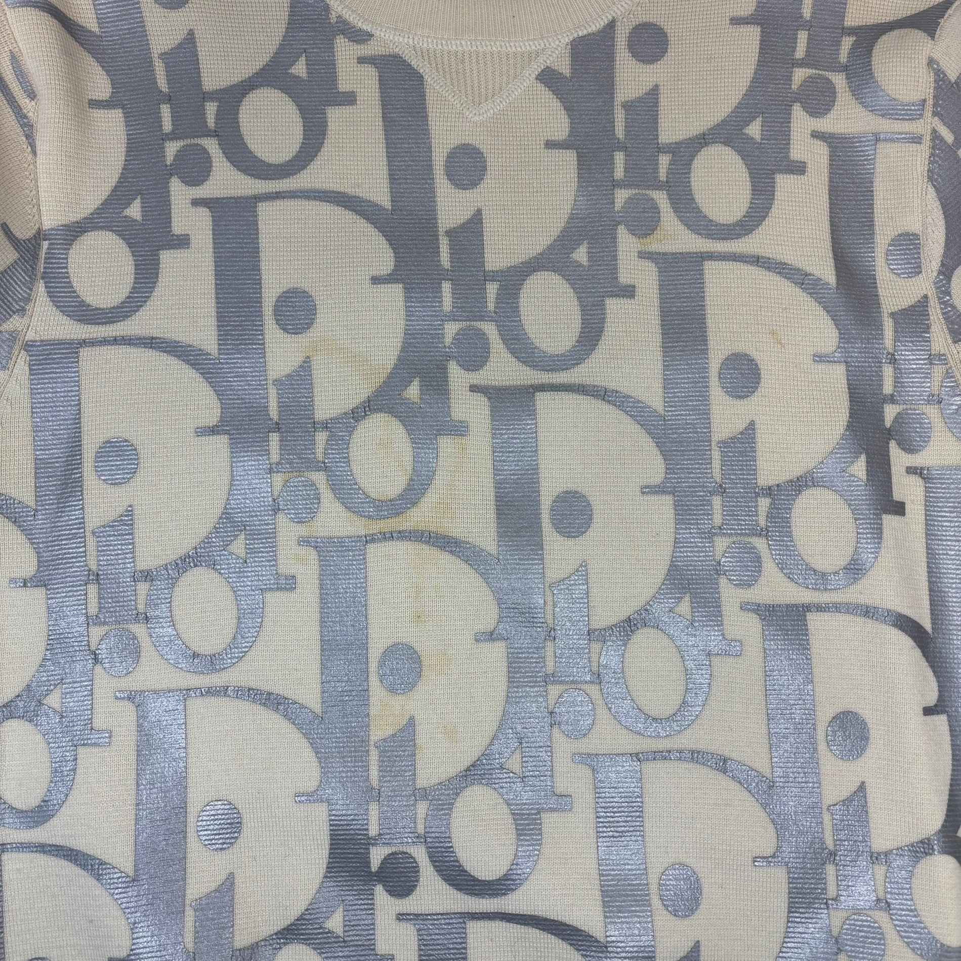 Men's Reflective Oblique Sweatshirt Beige Size M