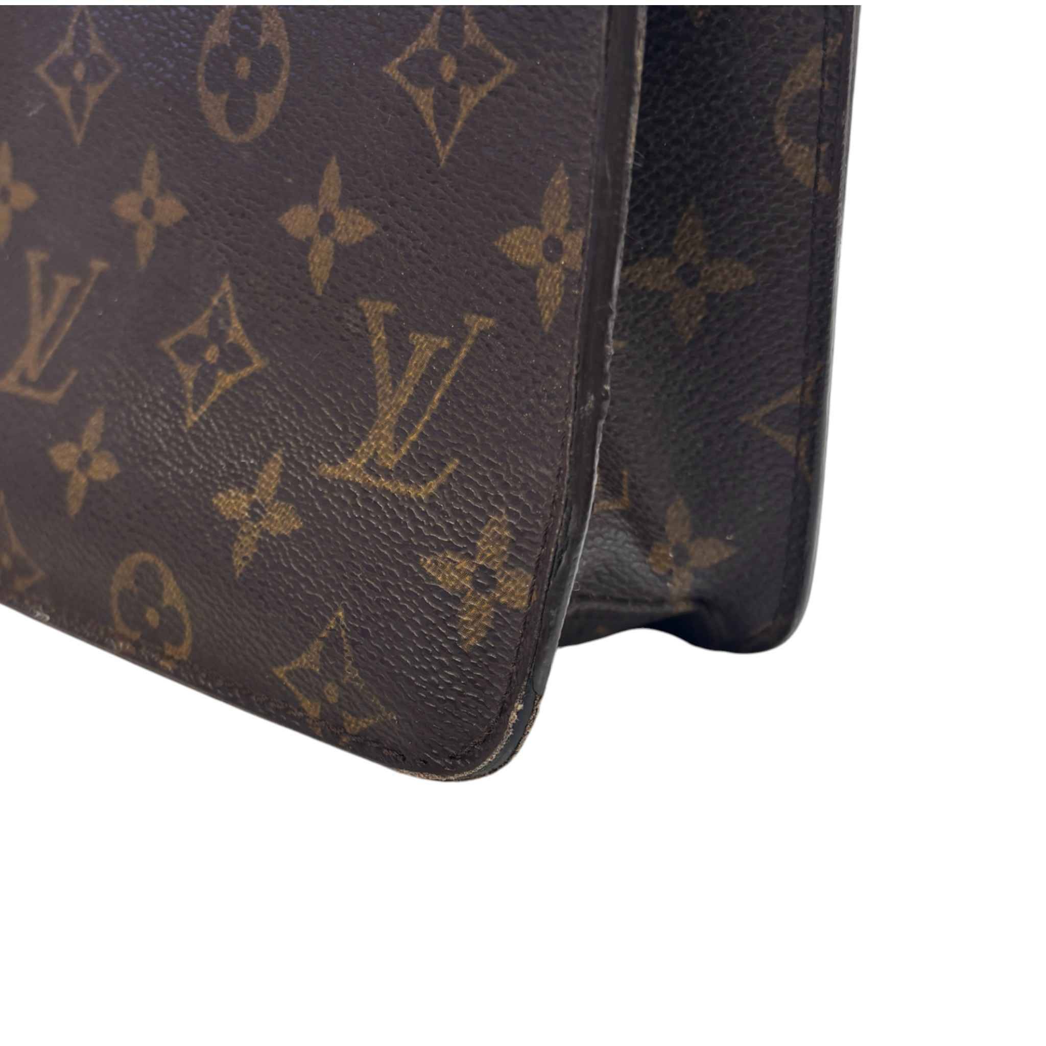 Monogram Serviette Conseiller Briefcase Bag Brown