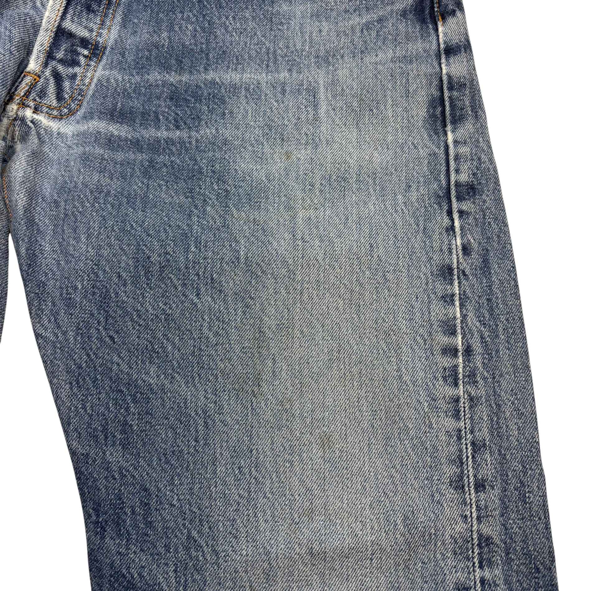 Men's Patch Logo Jeans Blue Size Waist 30"