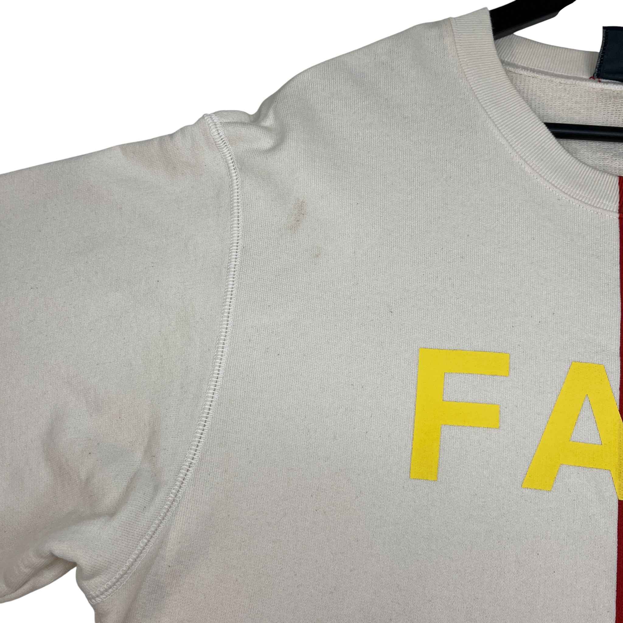 Men's Fake/Not Web Print Sweatshirt Beige Size M