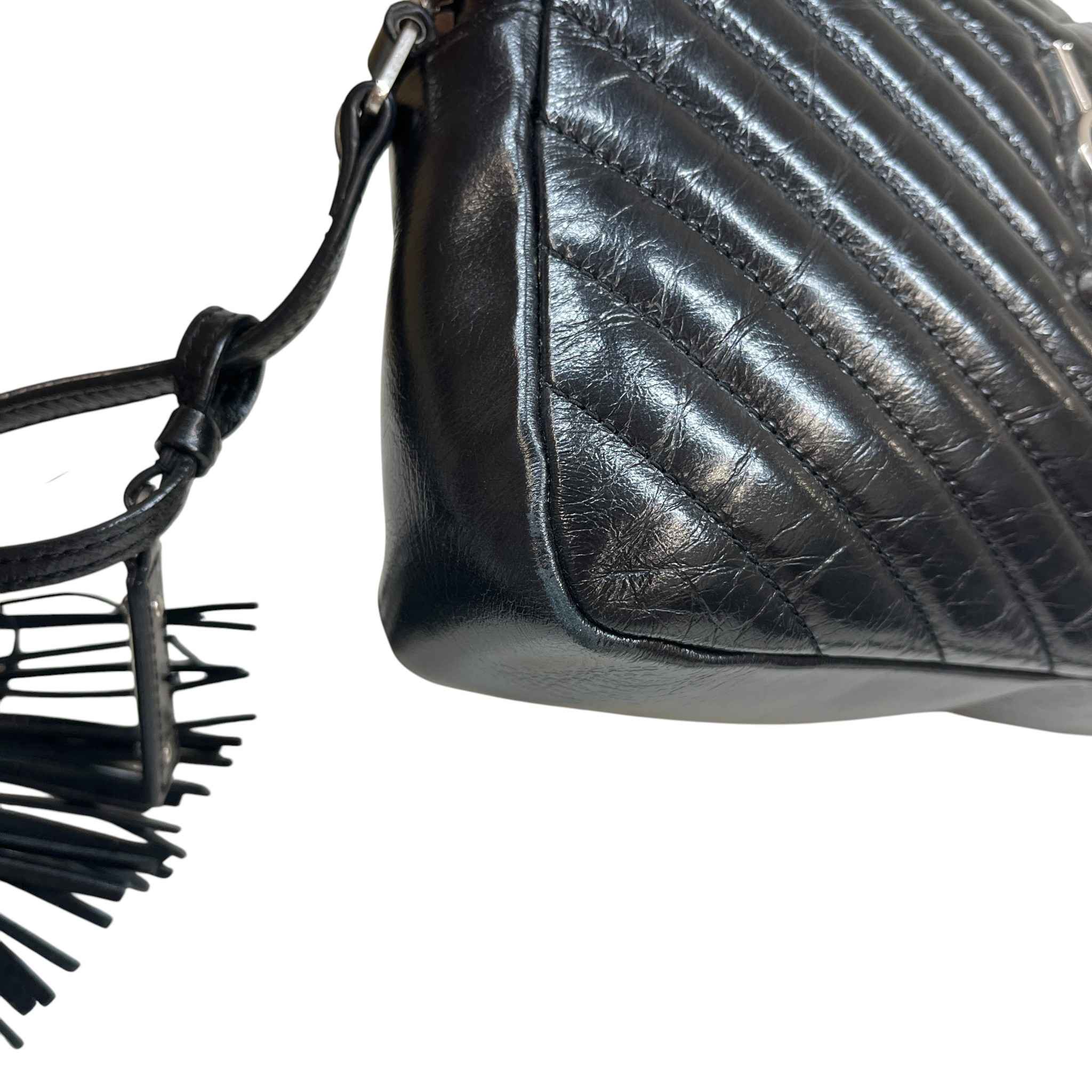 Women's Lou Matelasse Camera Handbag Black