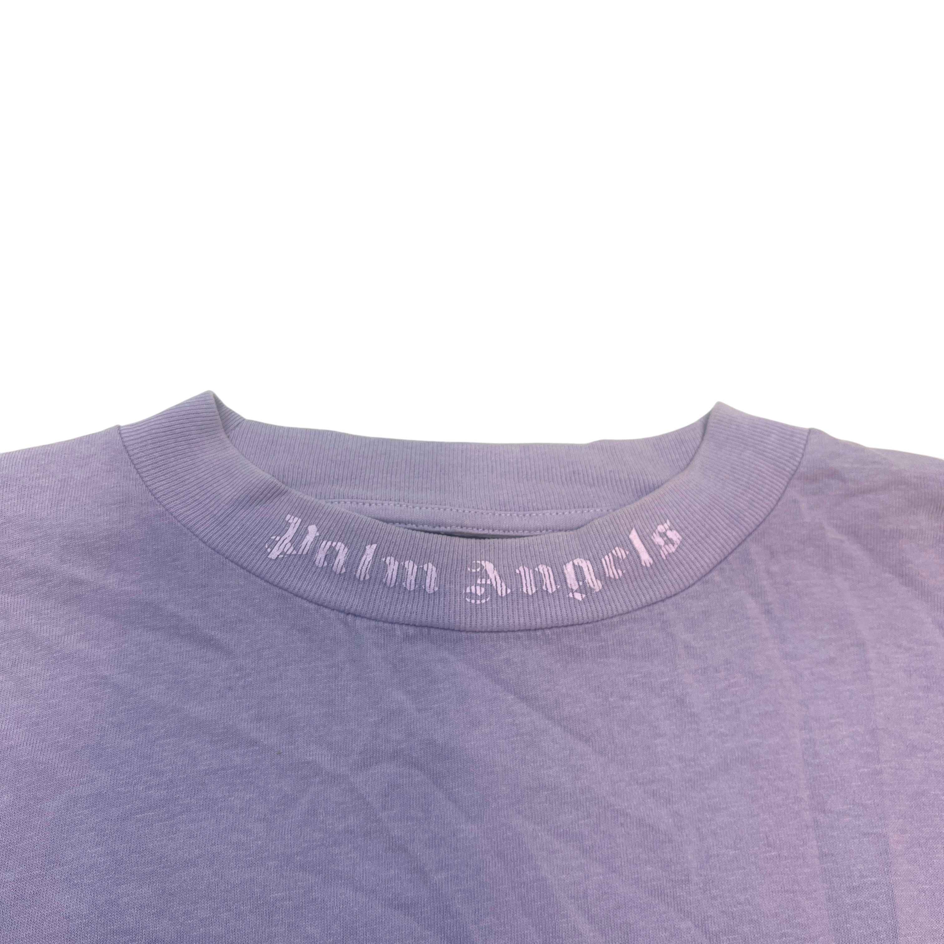 Men's Logo Print T-Shirt Purple Size M