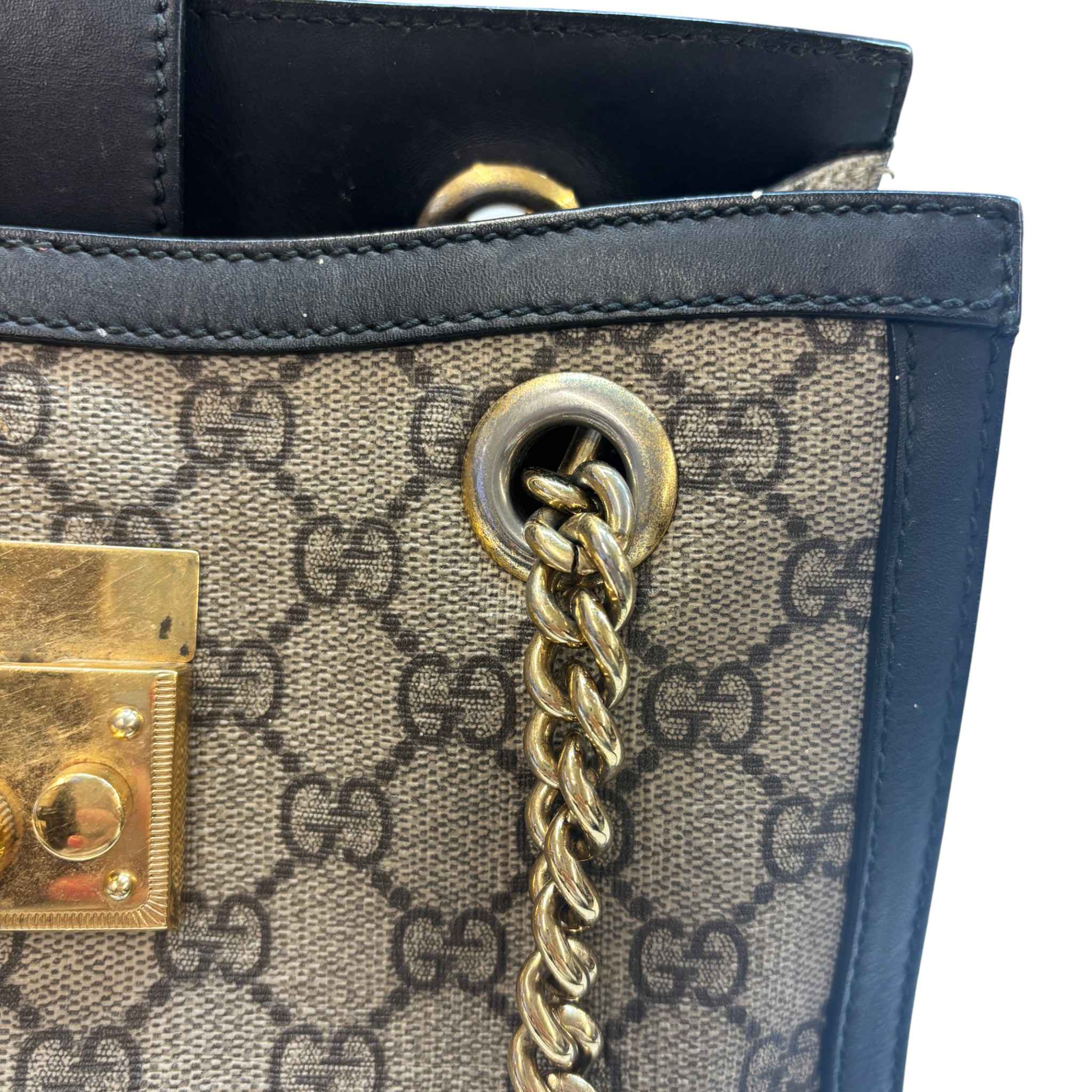 Women's Gg Supreme Padlock Shoulder Bag Black