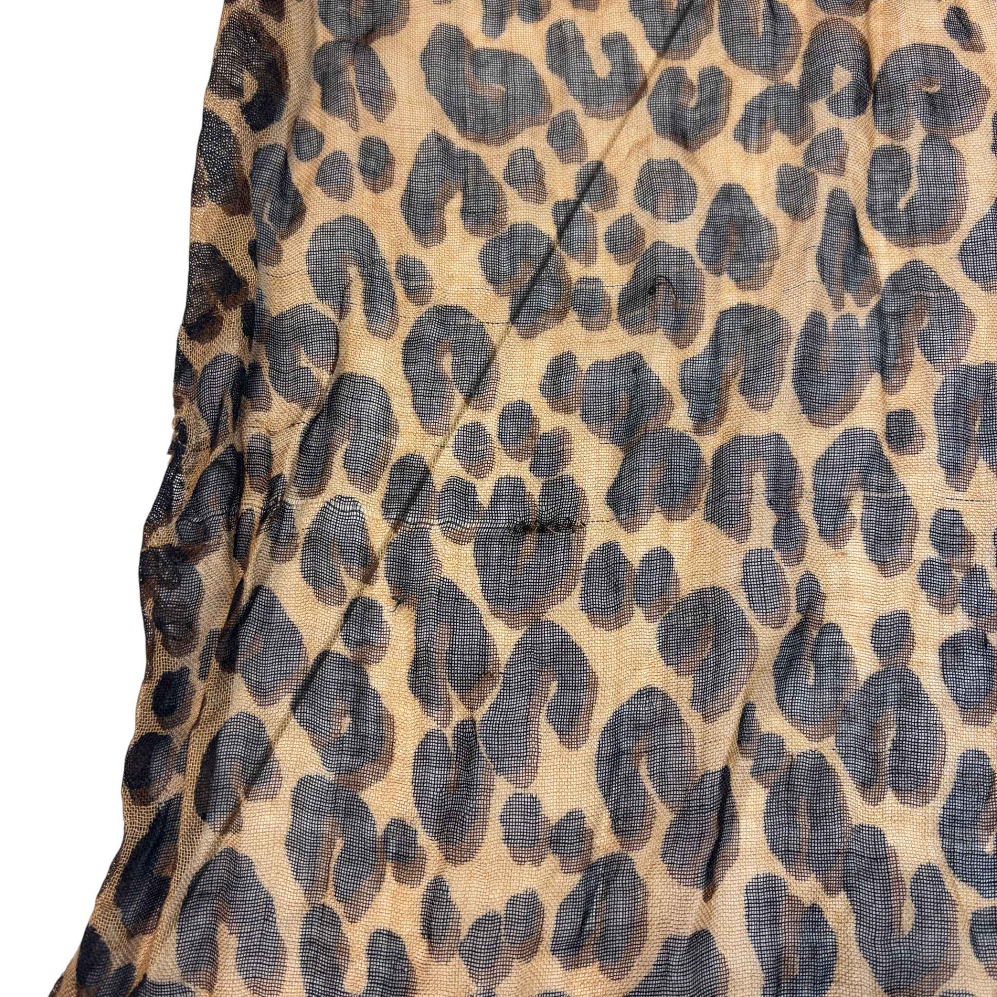 Women's Leopard Print Logo Scarf Brown