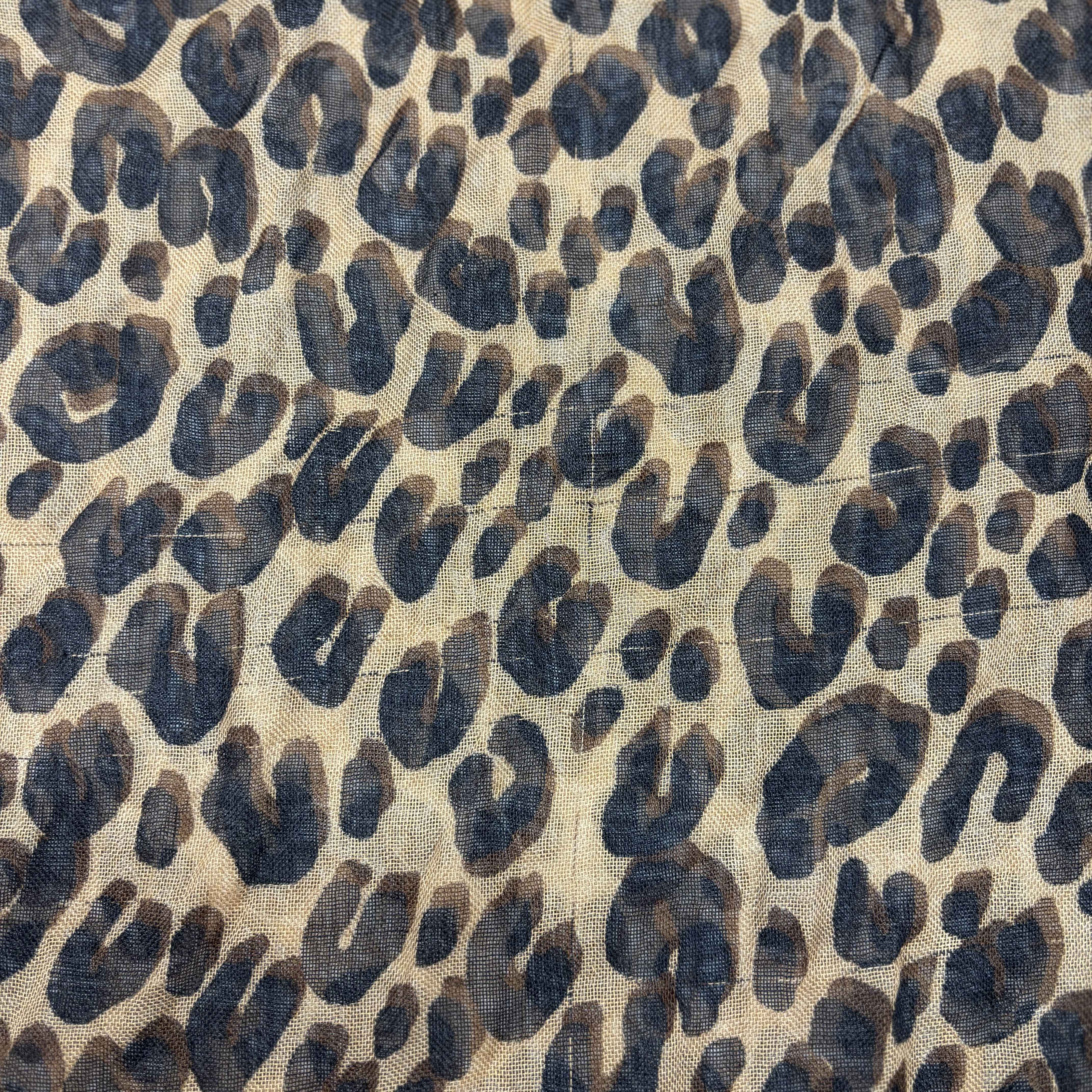 Women's Leopard Print Logo Scarf Brown