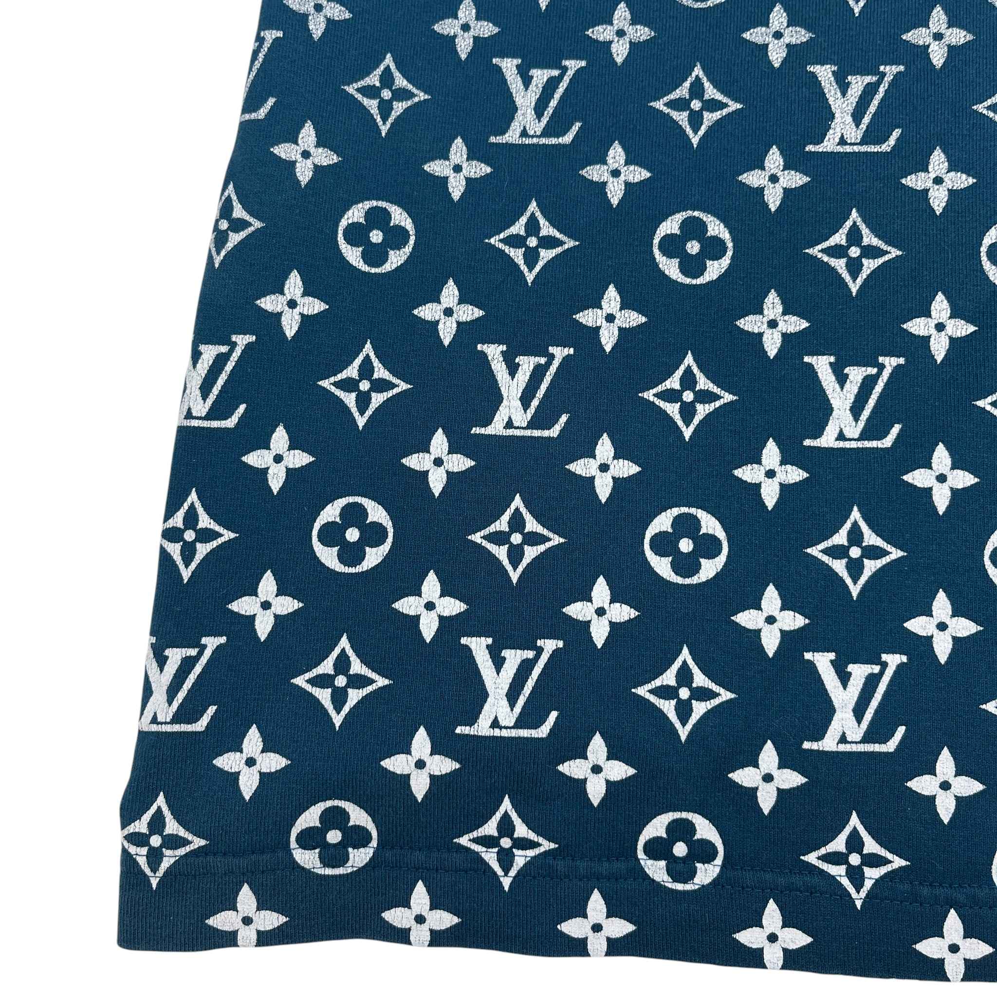 Men's Monogram Gradient T-Shirt Blue Size M