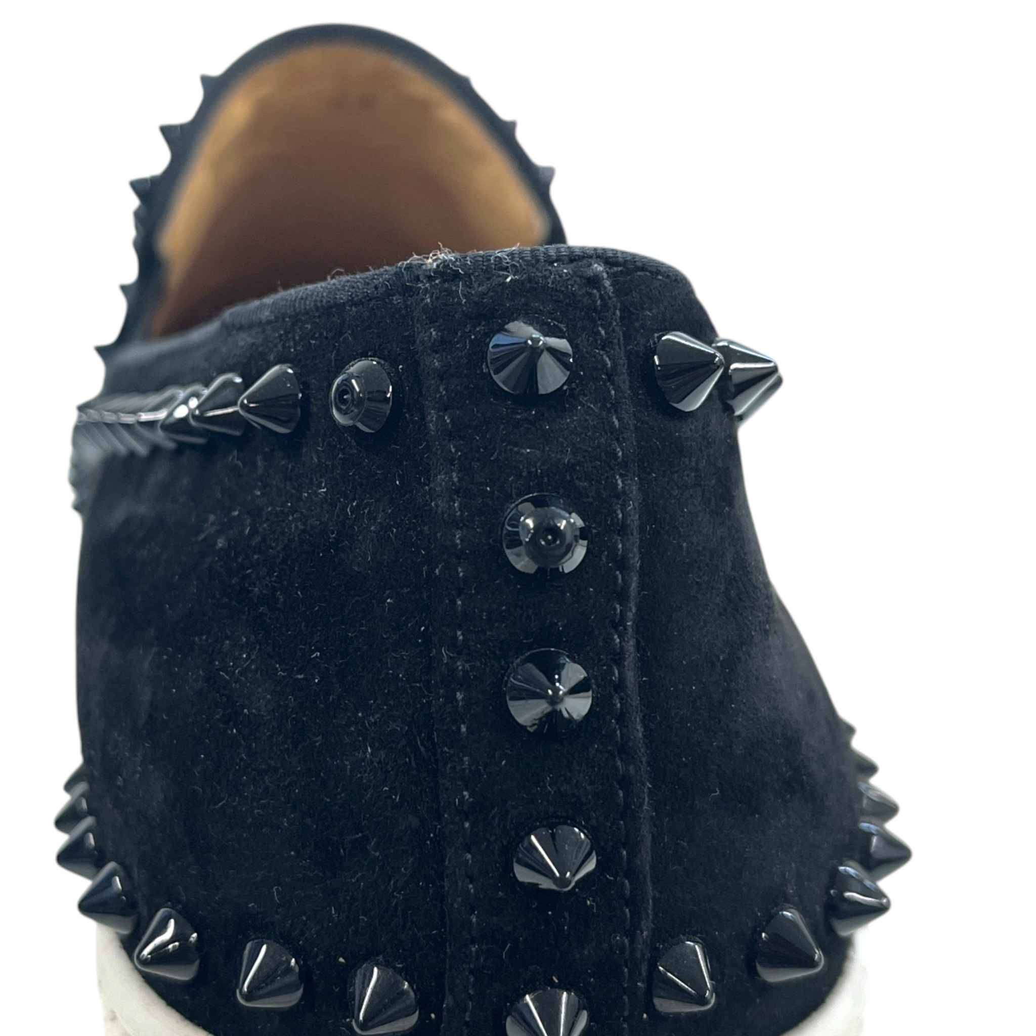 Men's Pik Boat Flat Veau Velours Loafers Black Size EU 41 / UK 7