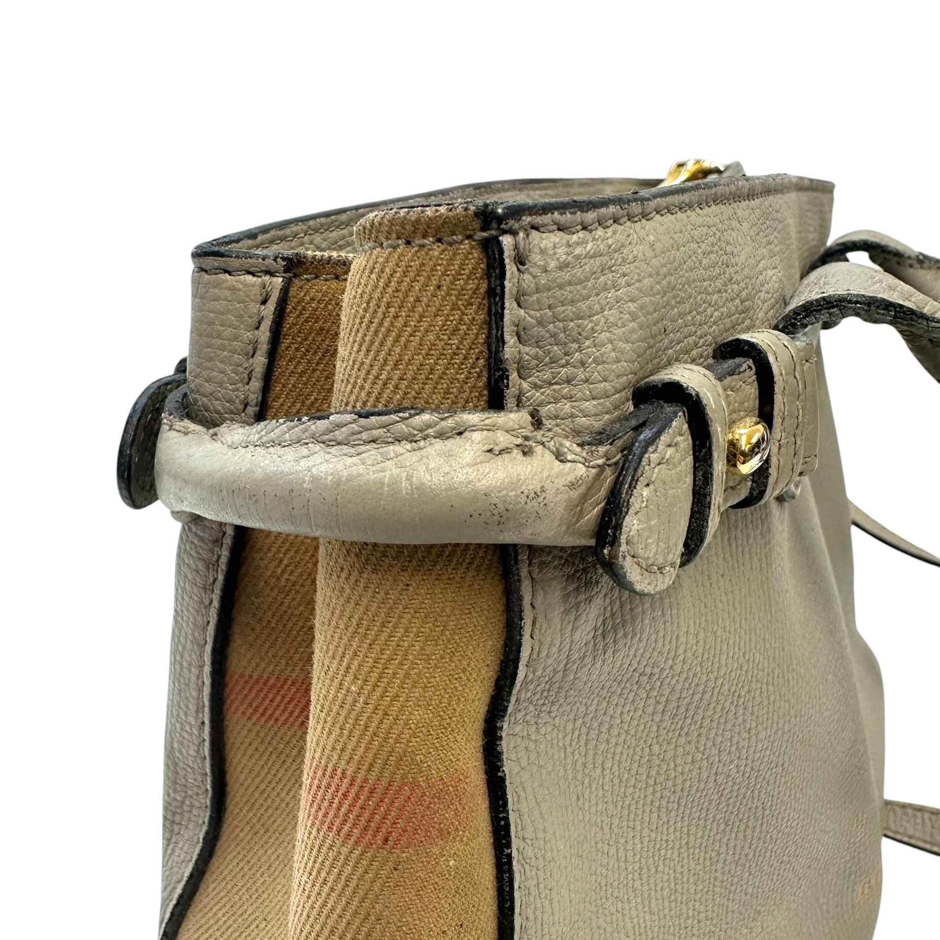 Women's Checkered Banner Handbag Grey