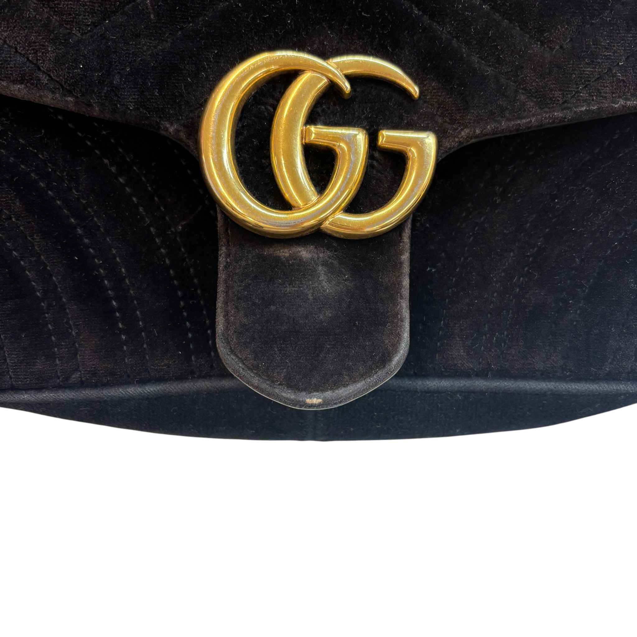Women's Gg Marmont Small Velvet Bag Black