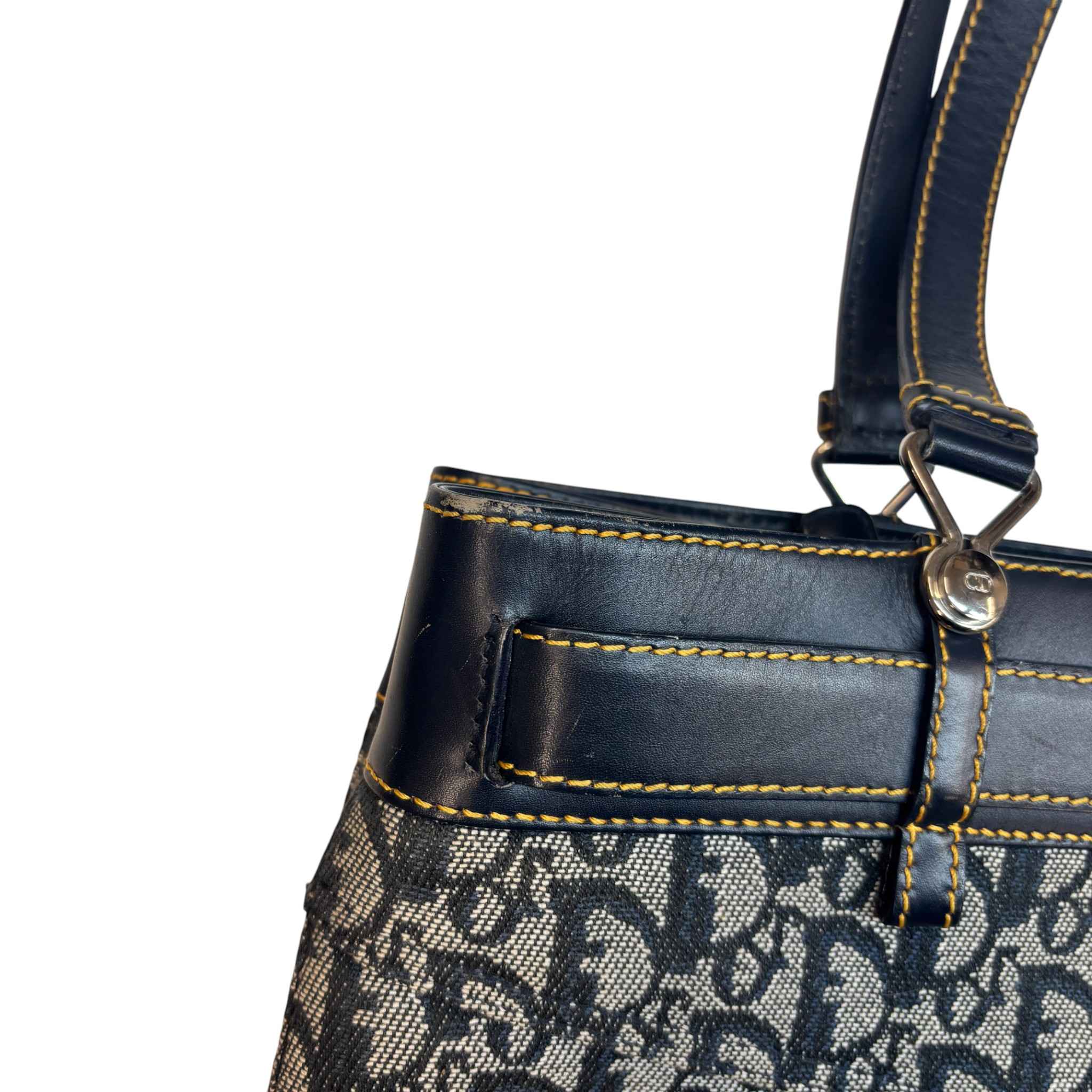 Women's Diorissimo Denim Pocket Tote Bag Navy