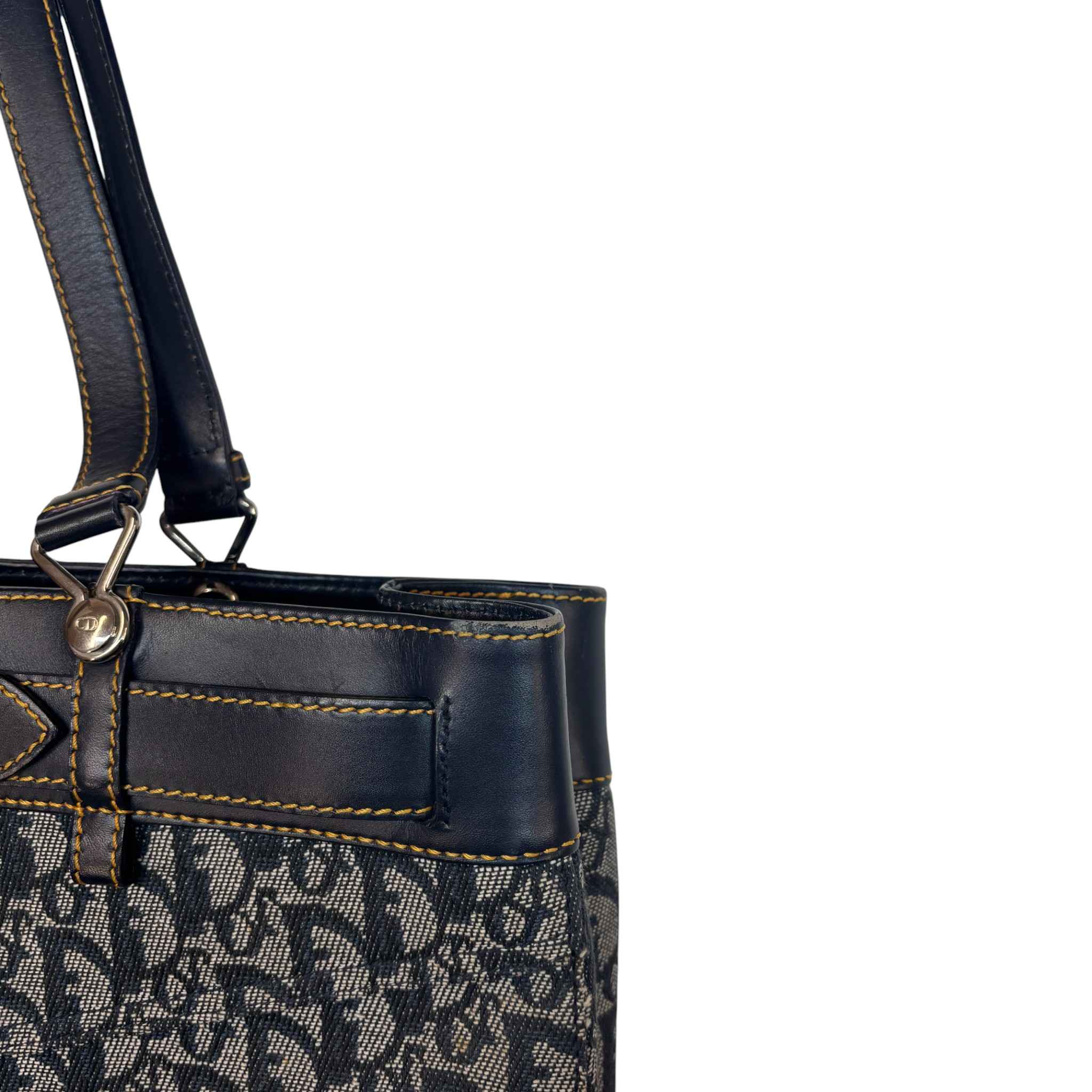 Women's Diorissimo Denim Pocket Tote Bag Navy