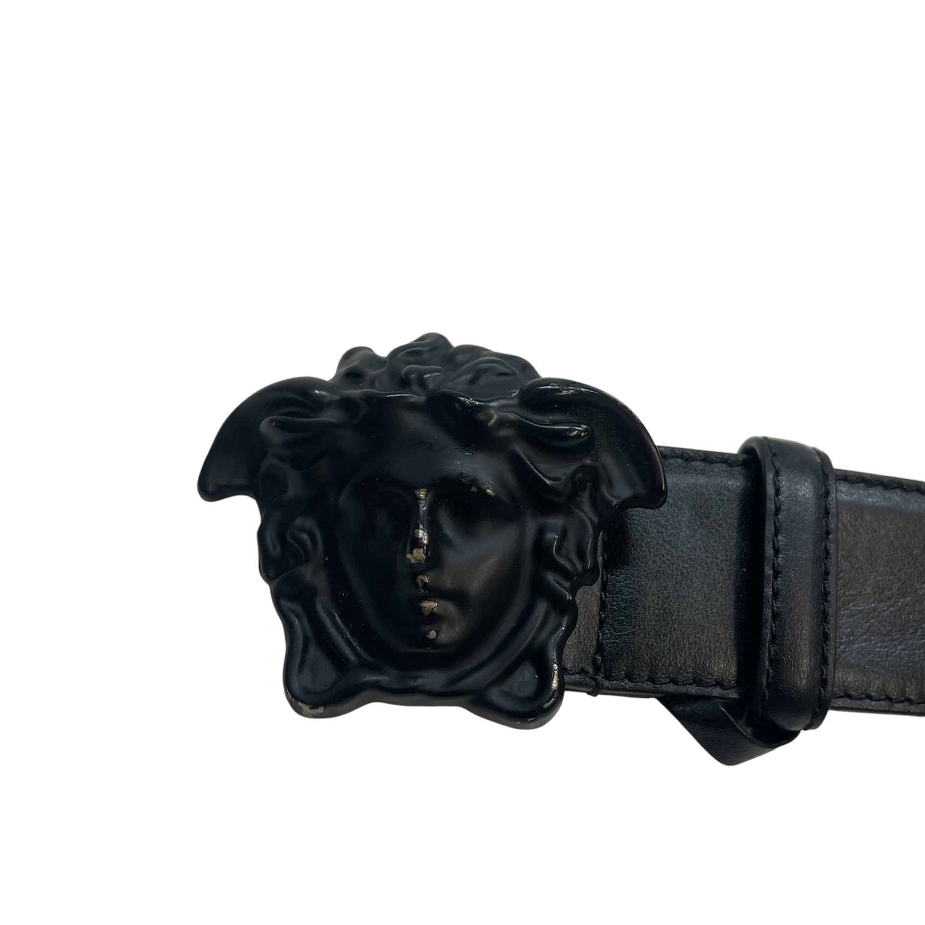 Men's Medusa Head Belt Black Size Waist 38"