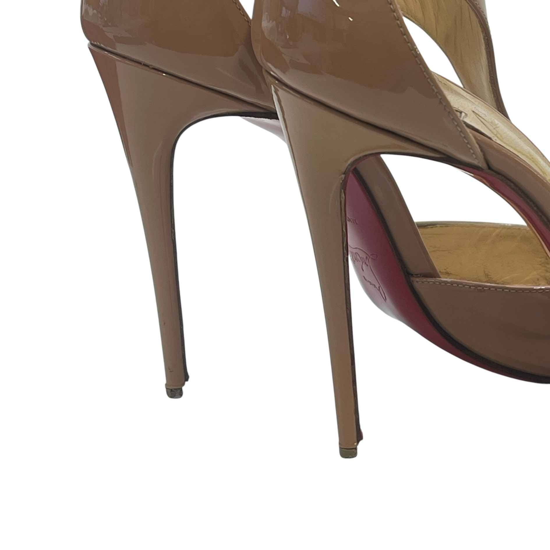 Women's T Bar Heels Nude Size EU 37 / UK 4