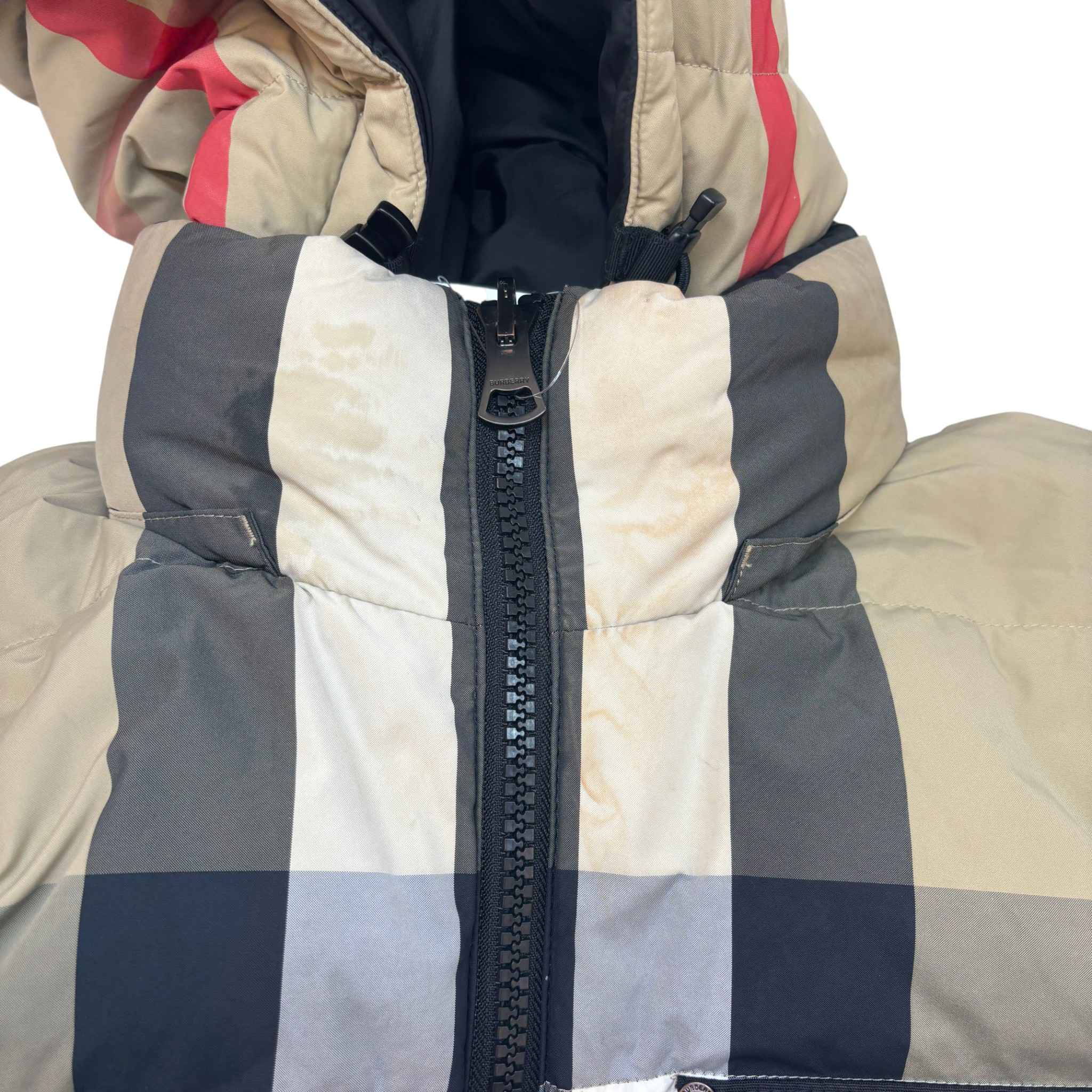 Men's Reversible Check Down Jacket Black Size S