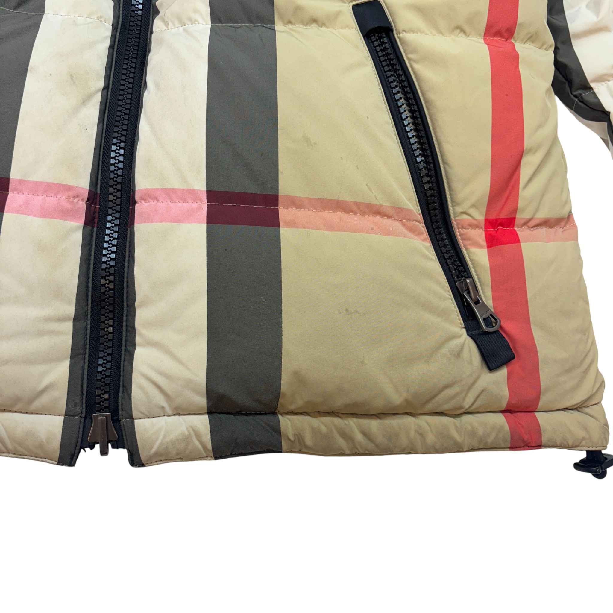 Men's Reversible Check Down Jacket Black Size S