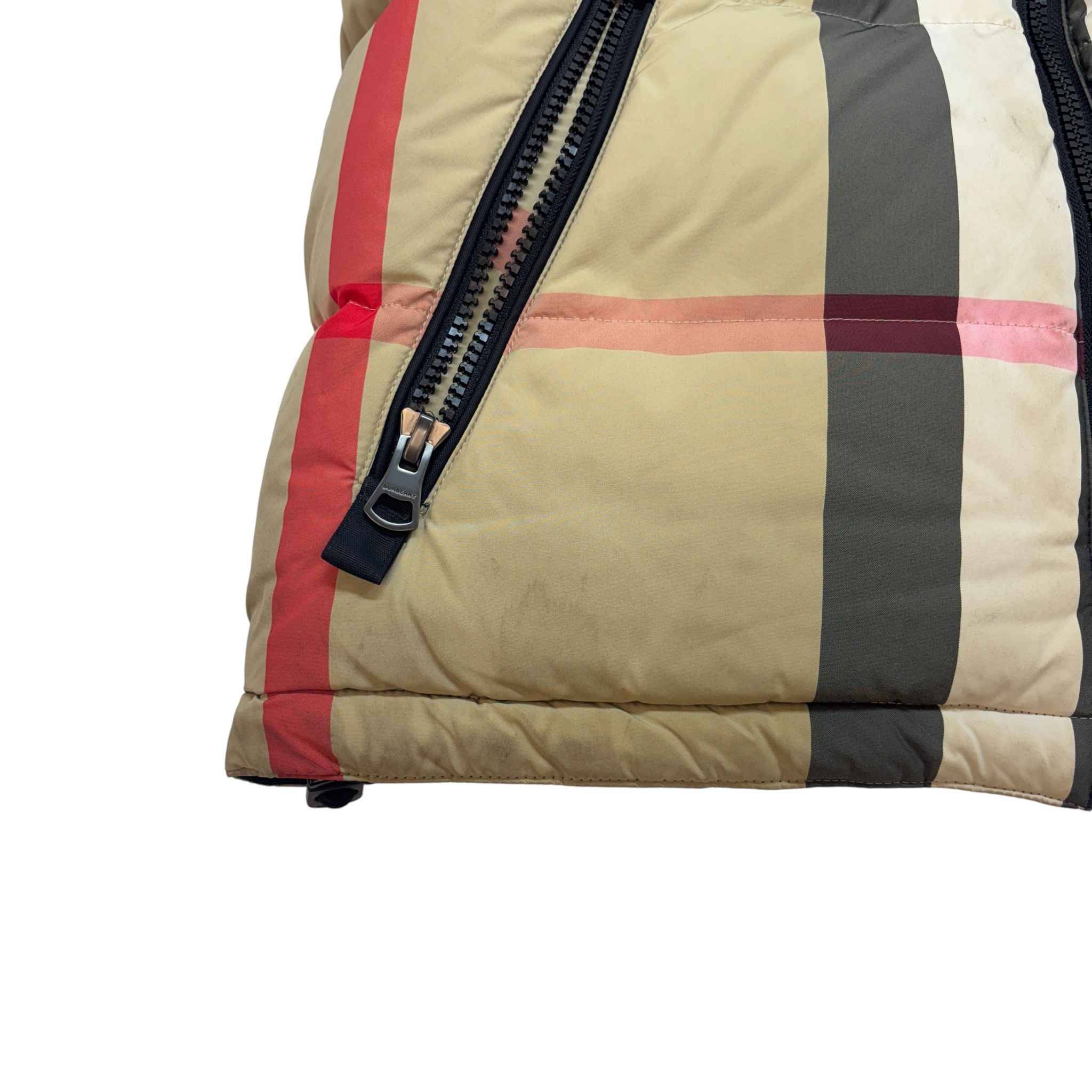 Men's Reversible Check Down Jacket Black Size S