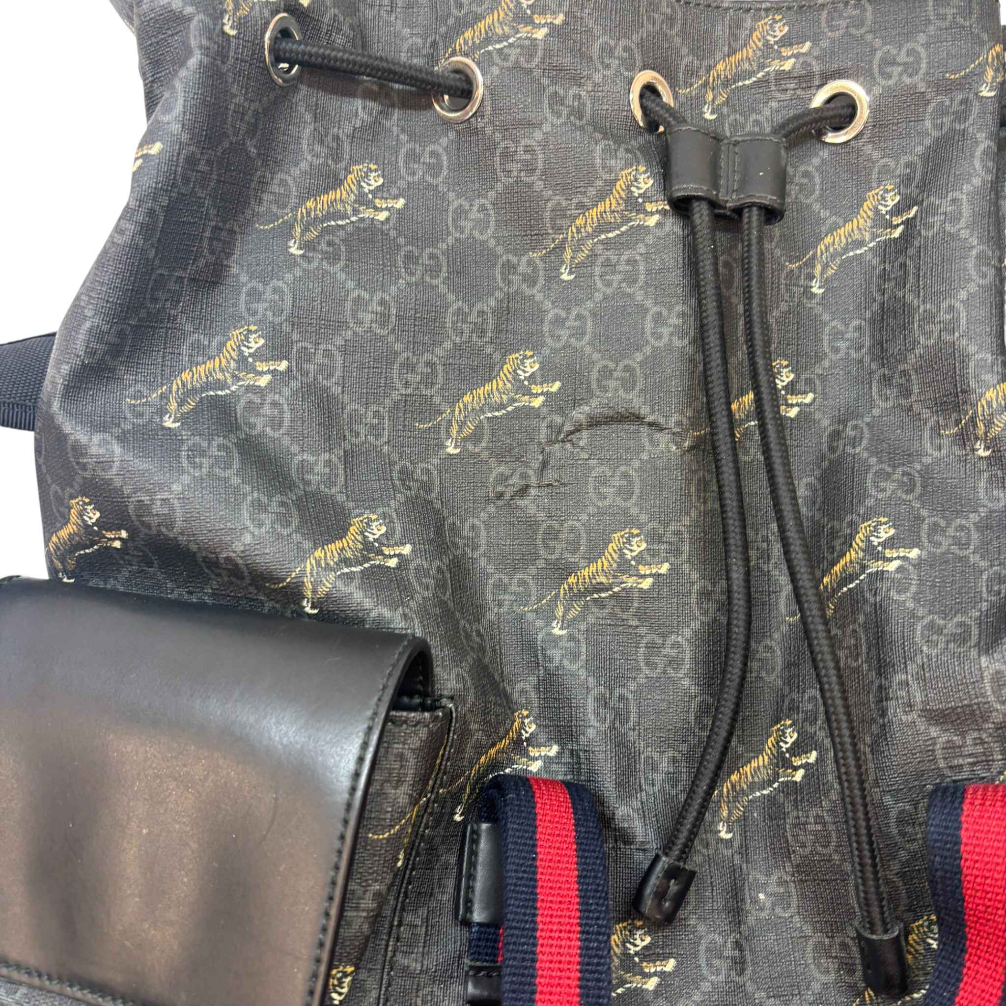 Men's Gg Supreme Tiger Backpack Black