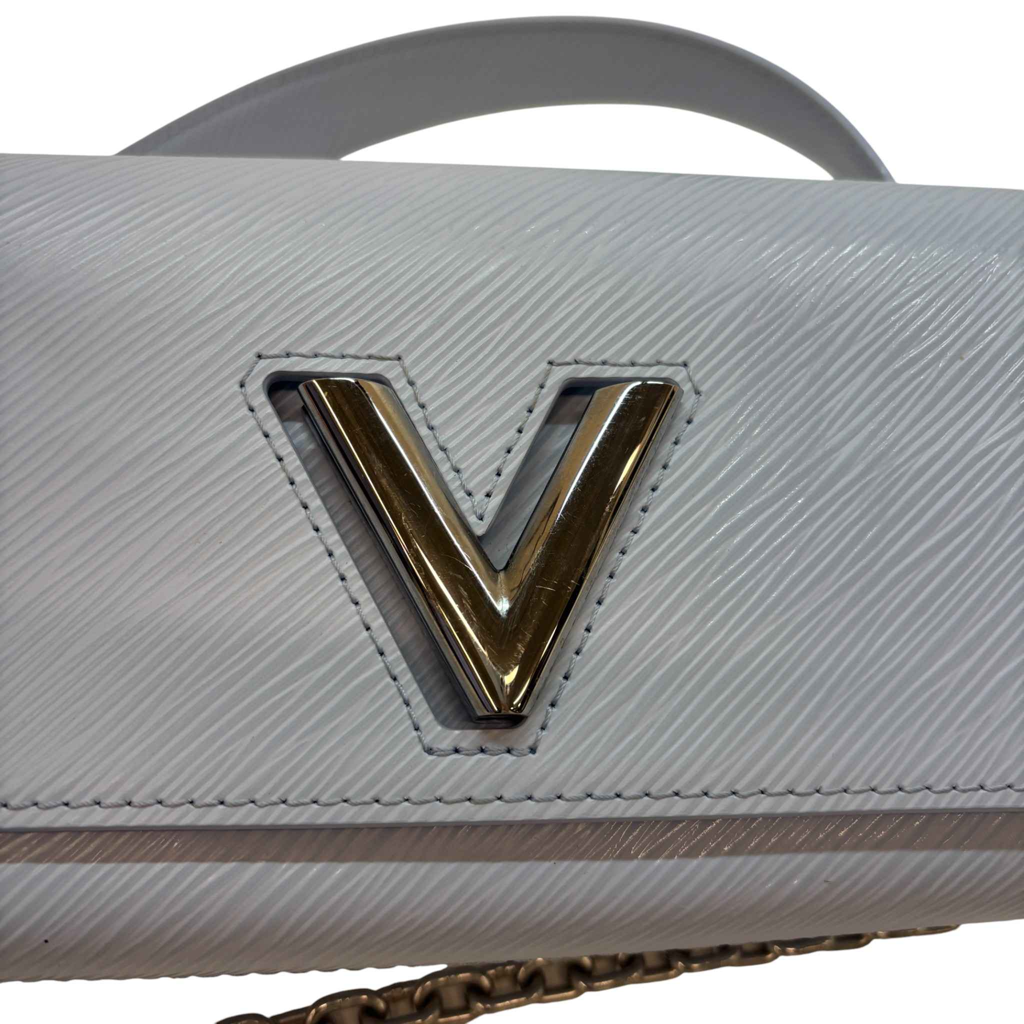 Women's Epi Leather Twist Lock Shoulder Bag Blue