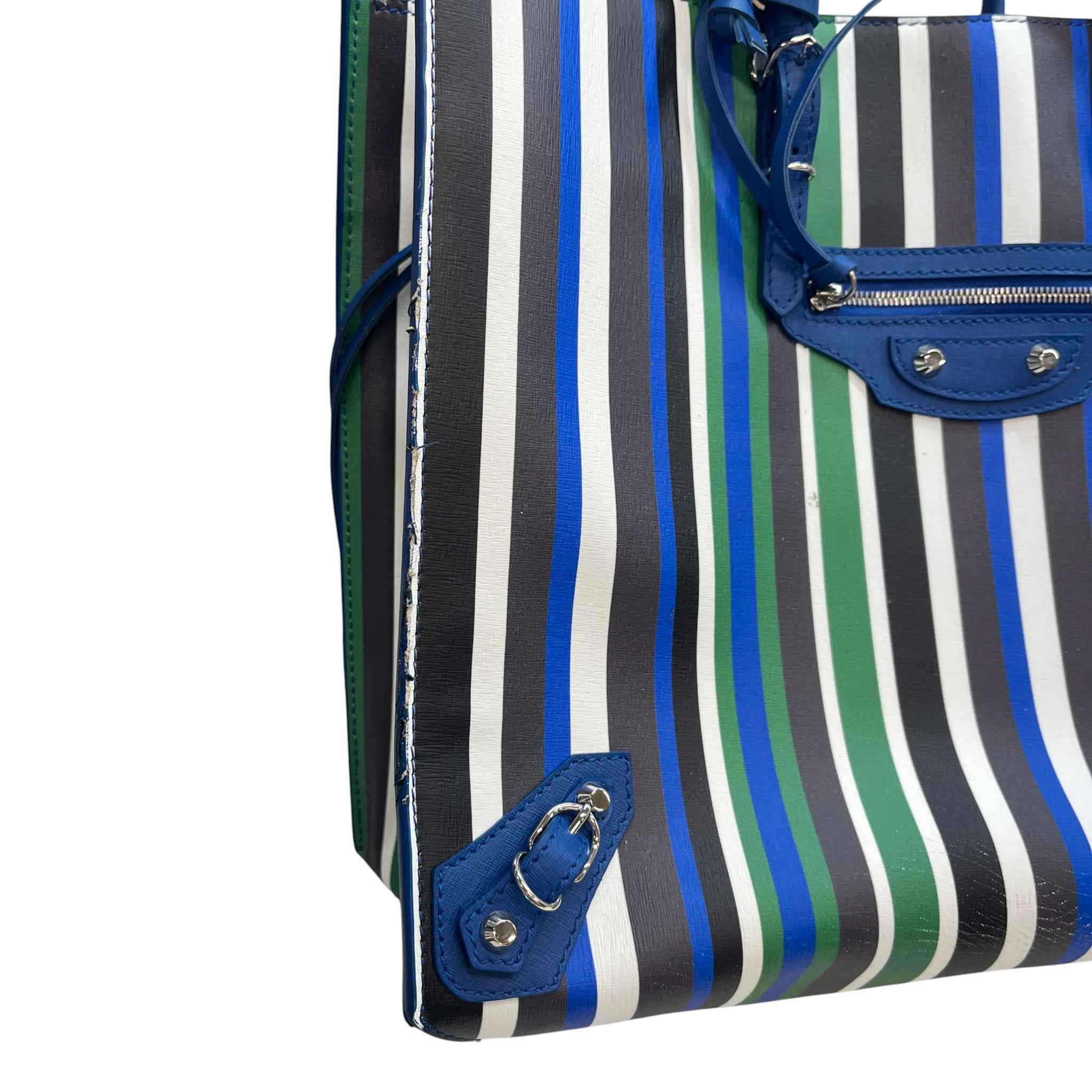 Women's Striped Papier B4 Zip Around Handbag Blue