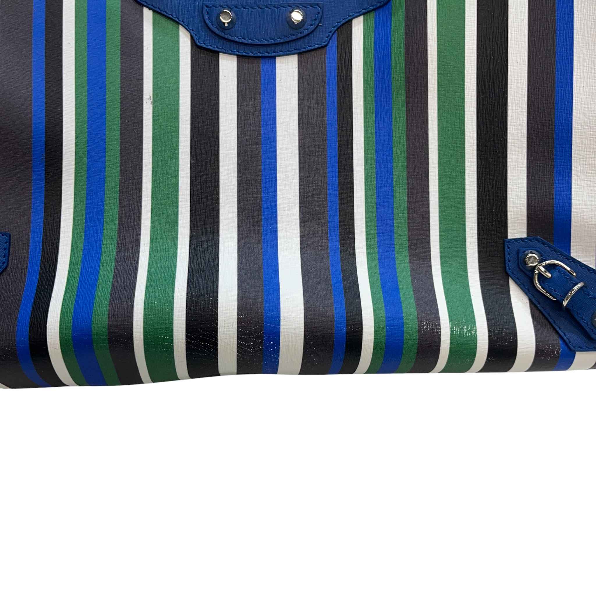 Women's Striped Papier B4 Zip Around Handbag Blue