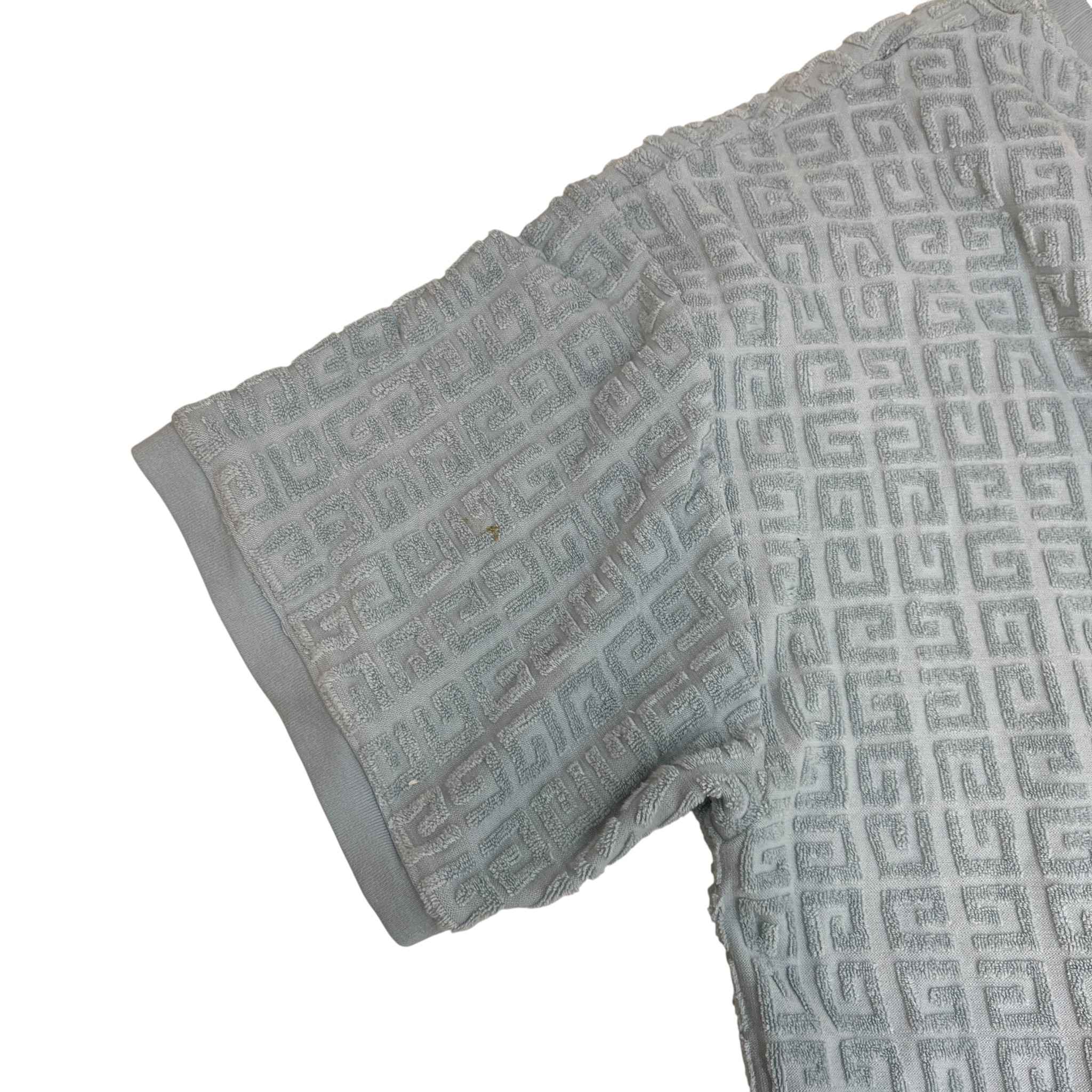 Men's Jacquard Towelling T-Shirt Blue Size L