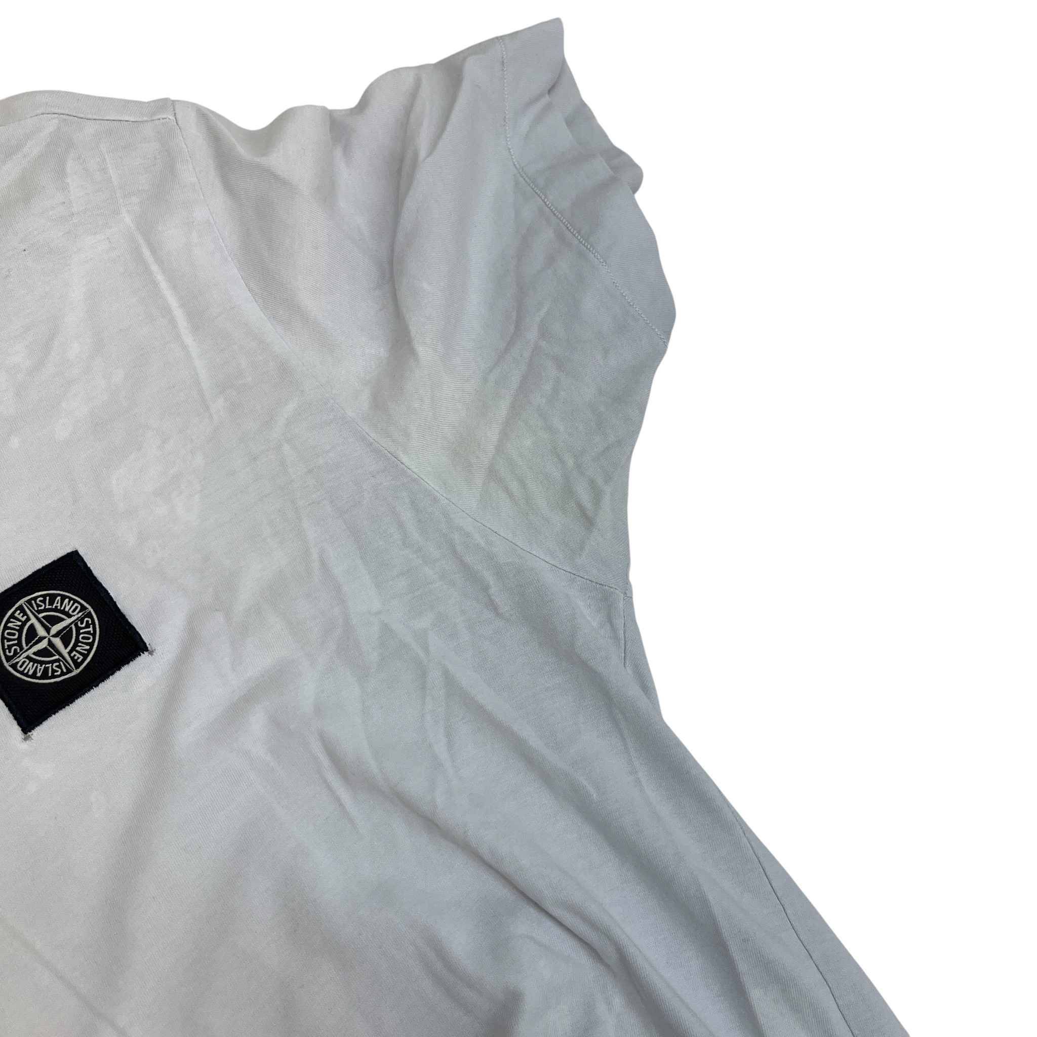 Men's Compass Logo Patch T-Shirt White Size M