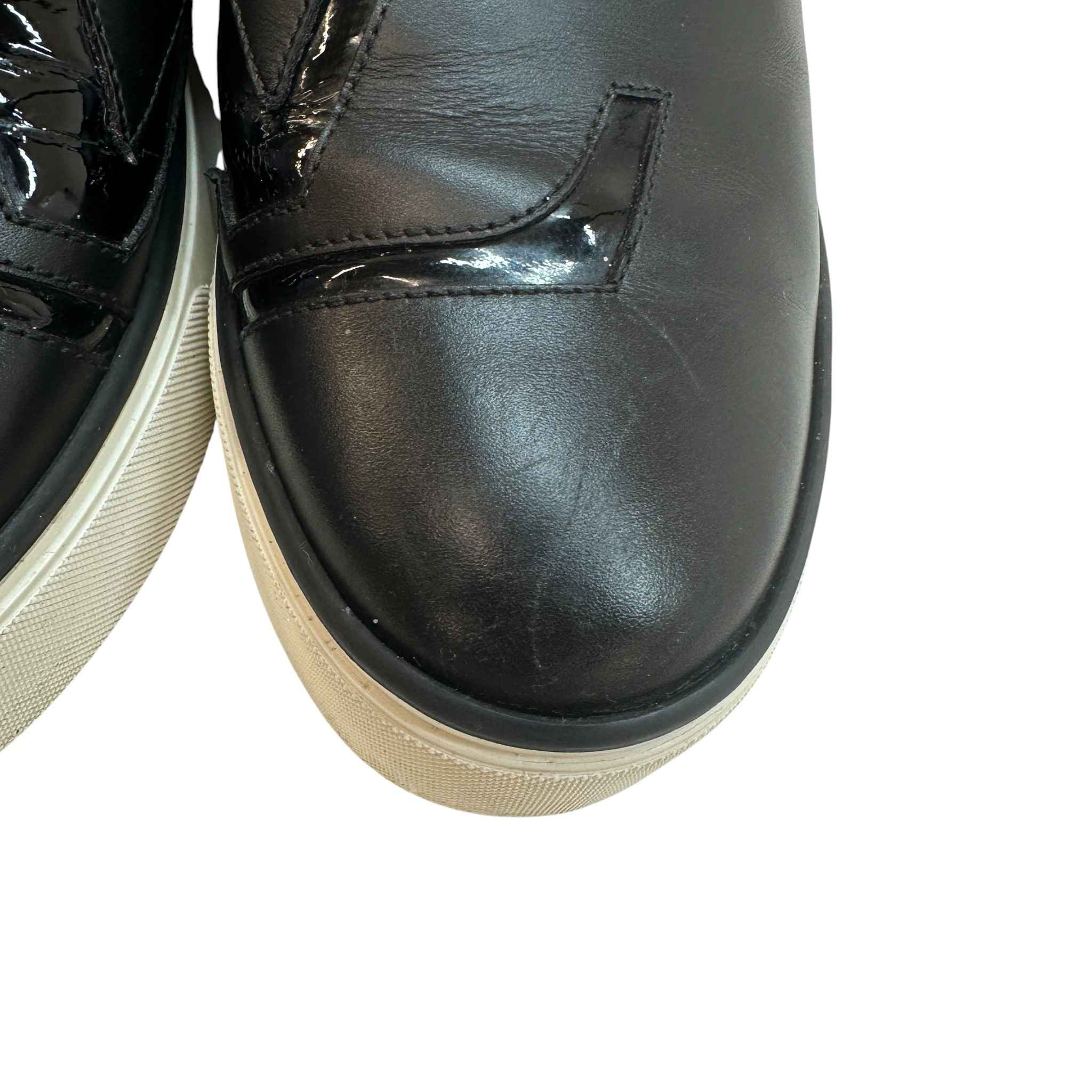 Women's Slip On Patent Low Trainers Black Size EU 37.5 / UK 4.5