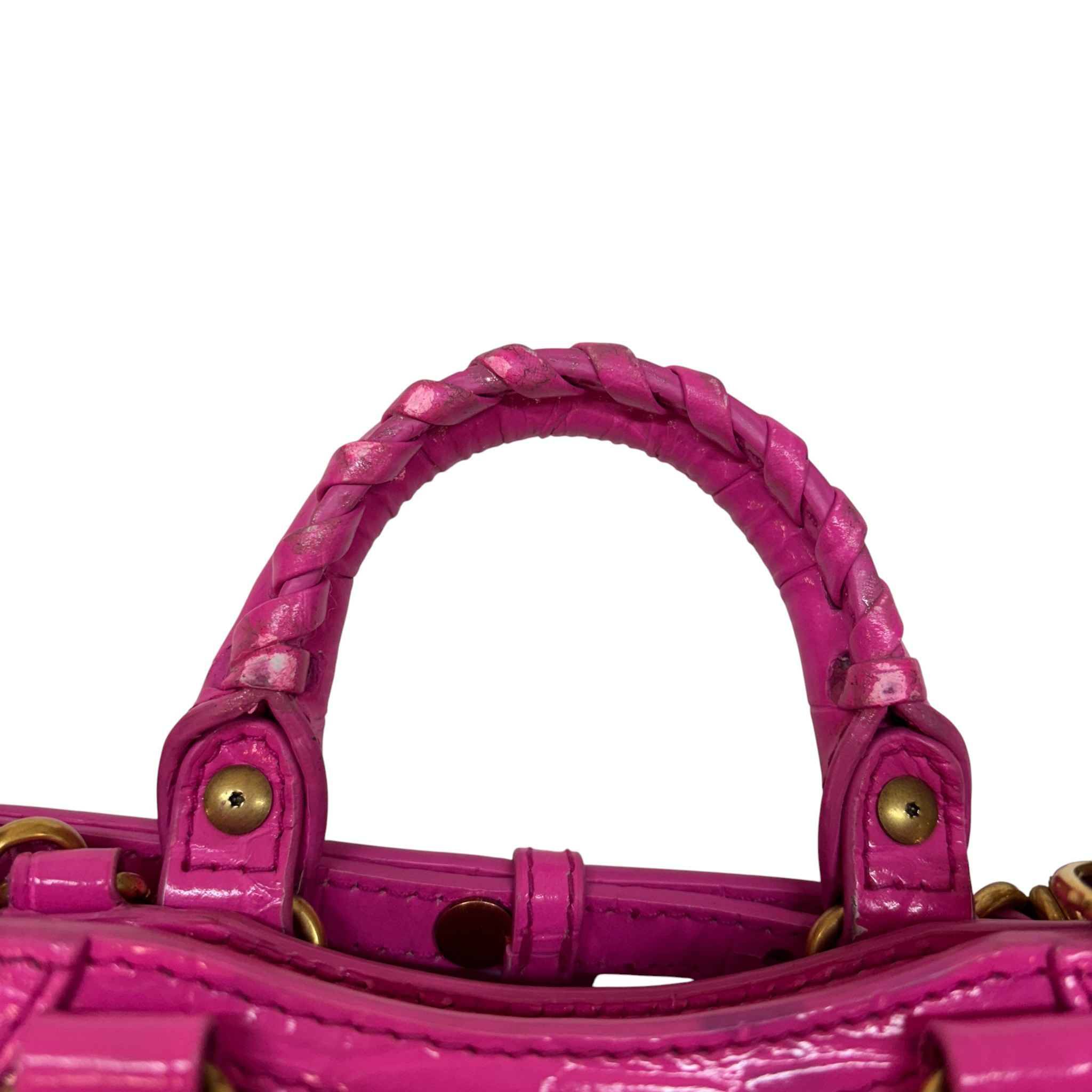 Women's Le City Nano Croc-Embossed Bag Pink