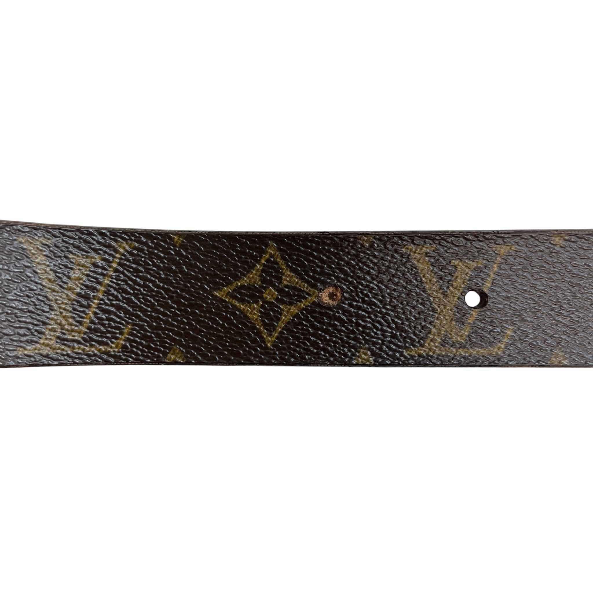 Women's Monogram Ceinture Carree Belt Brown Size Waist 34"