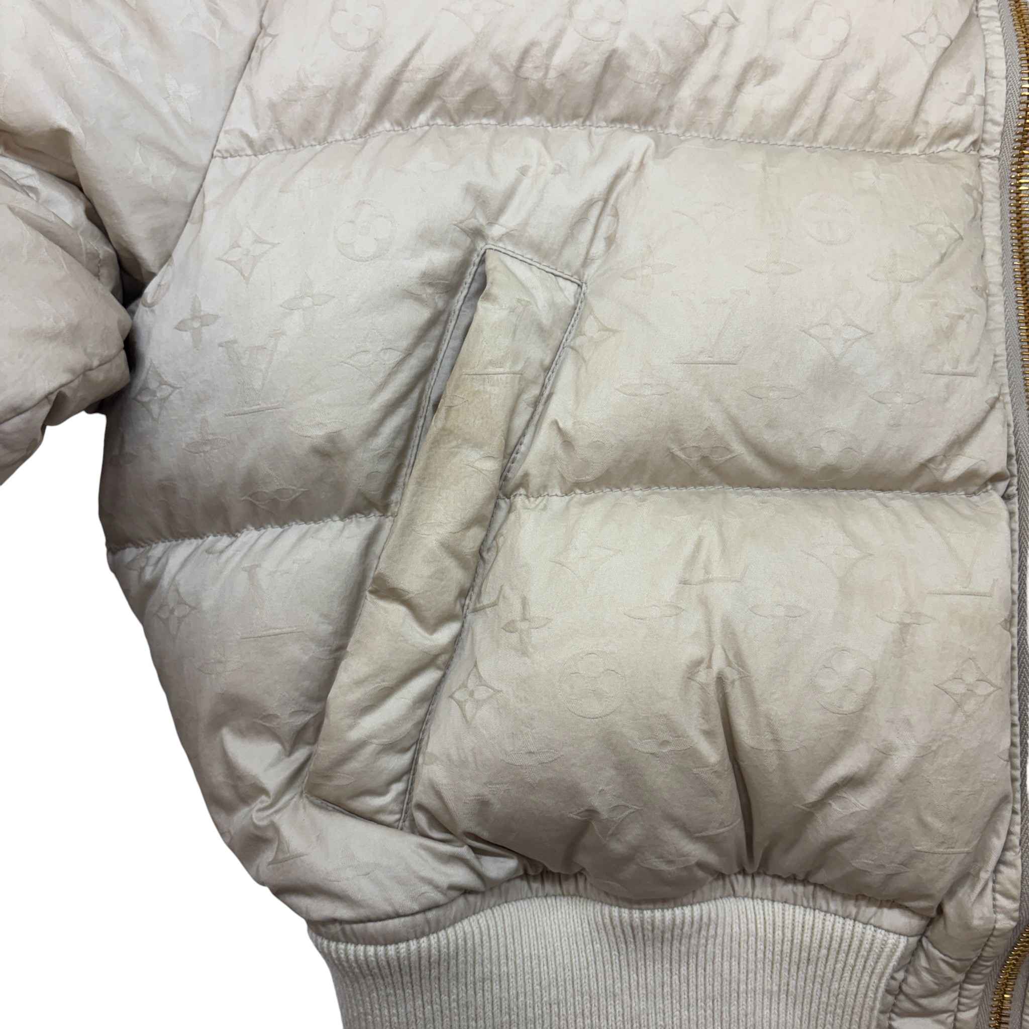 Women's Cropped Monogram Down Jacket Cream Size IT 36 / UK 4