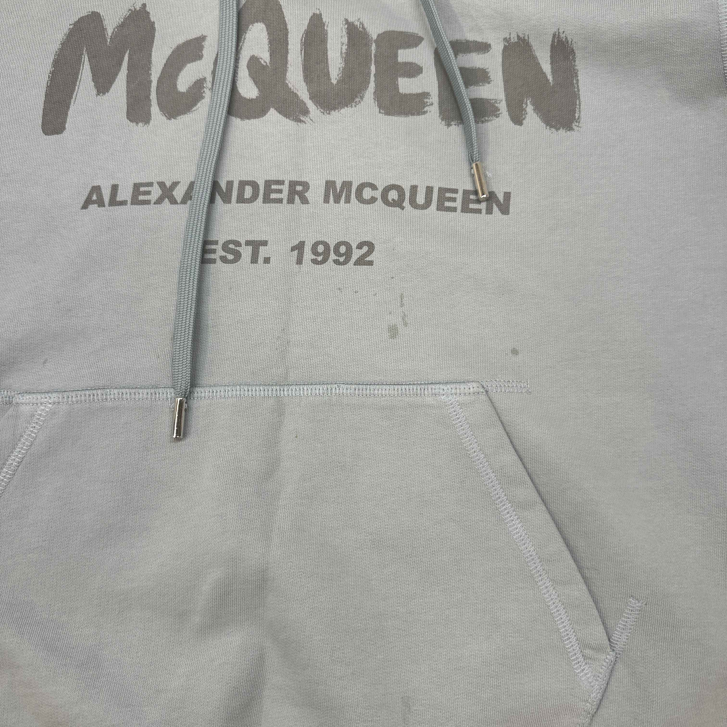 Men's Graffiti Logo Hoodie Grey Size M