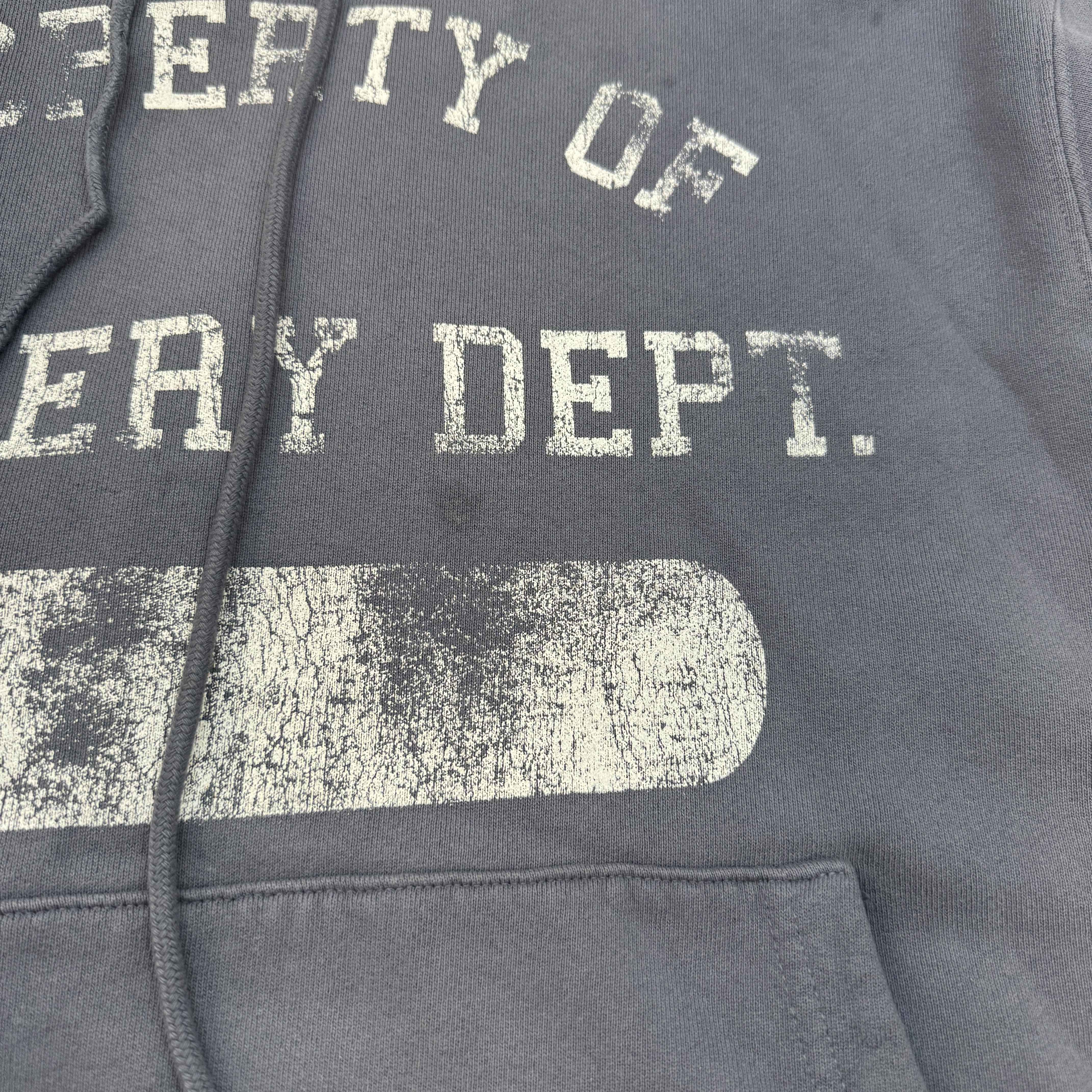 Men's Logo Print Hoodie Blue Size M