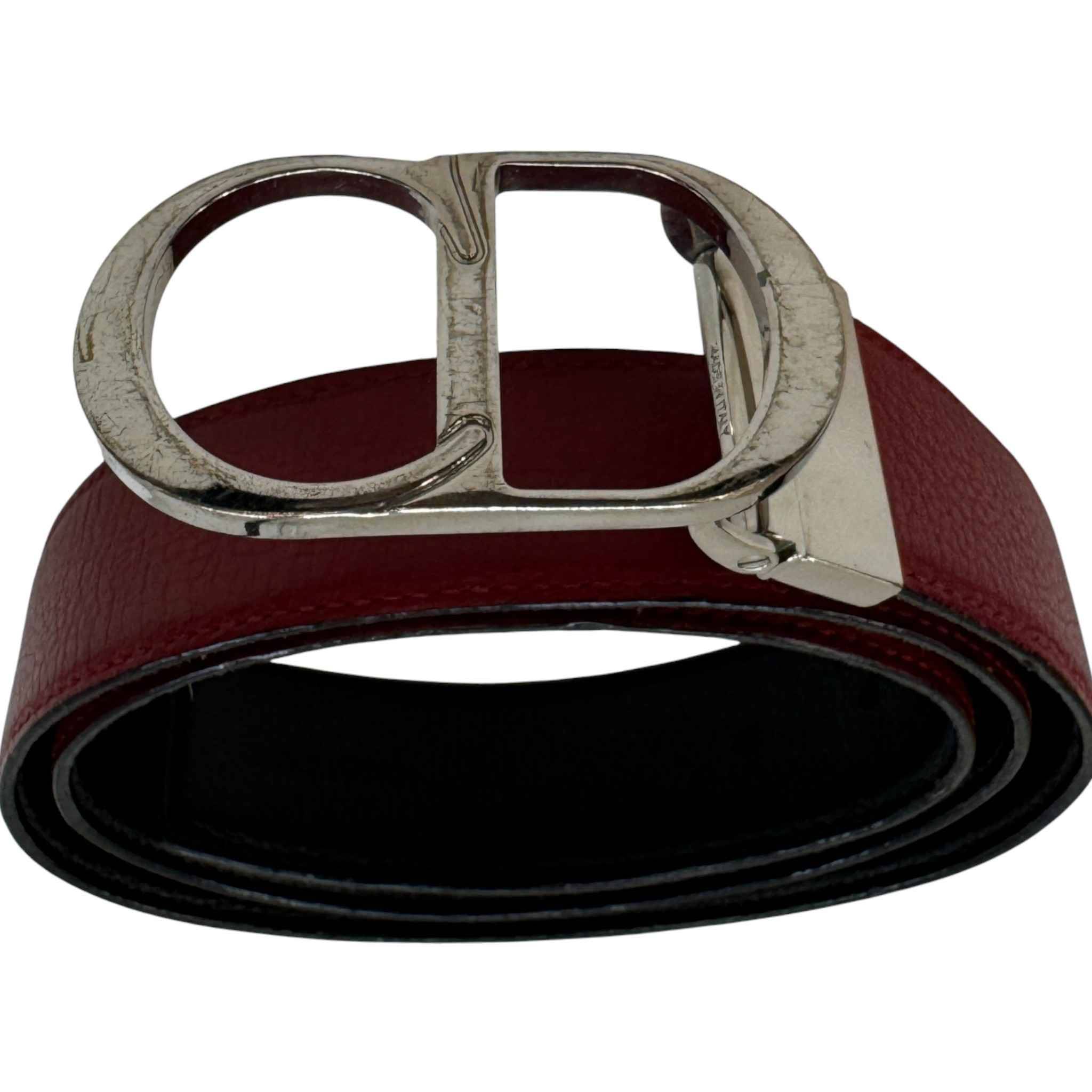 Men's Cd Logo Belt Red Size Waist 32"