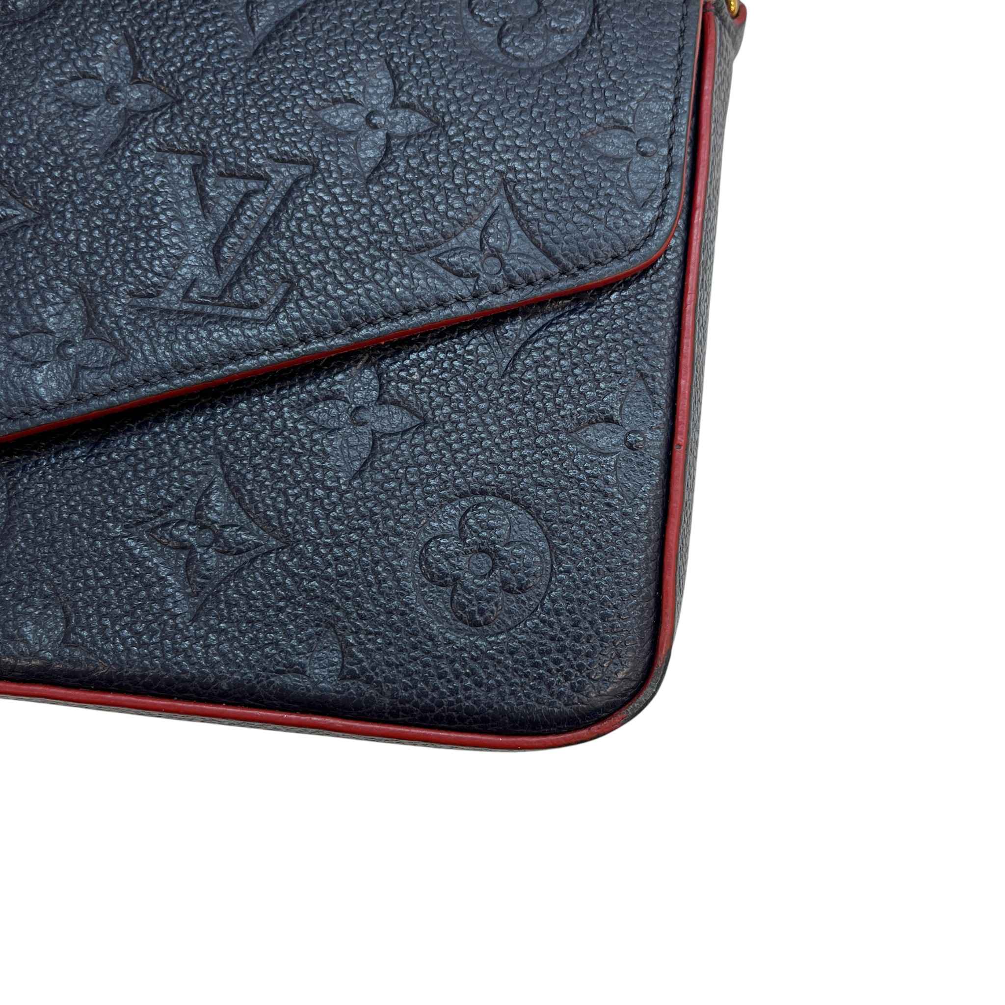 Women's Monogram Empreinte Pochette Felicie Handbag Navy