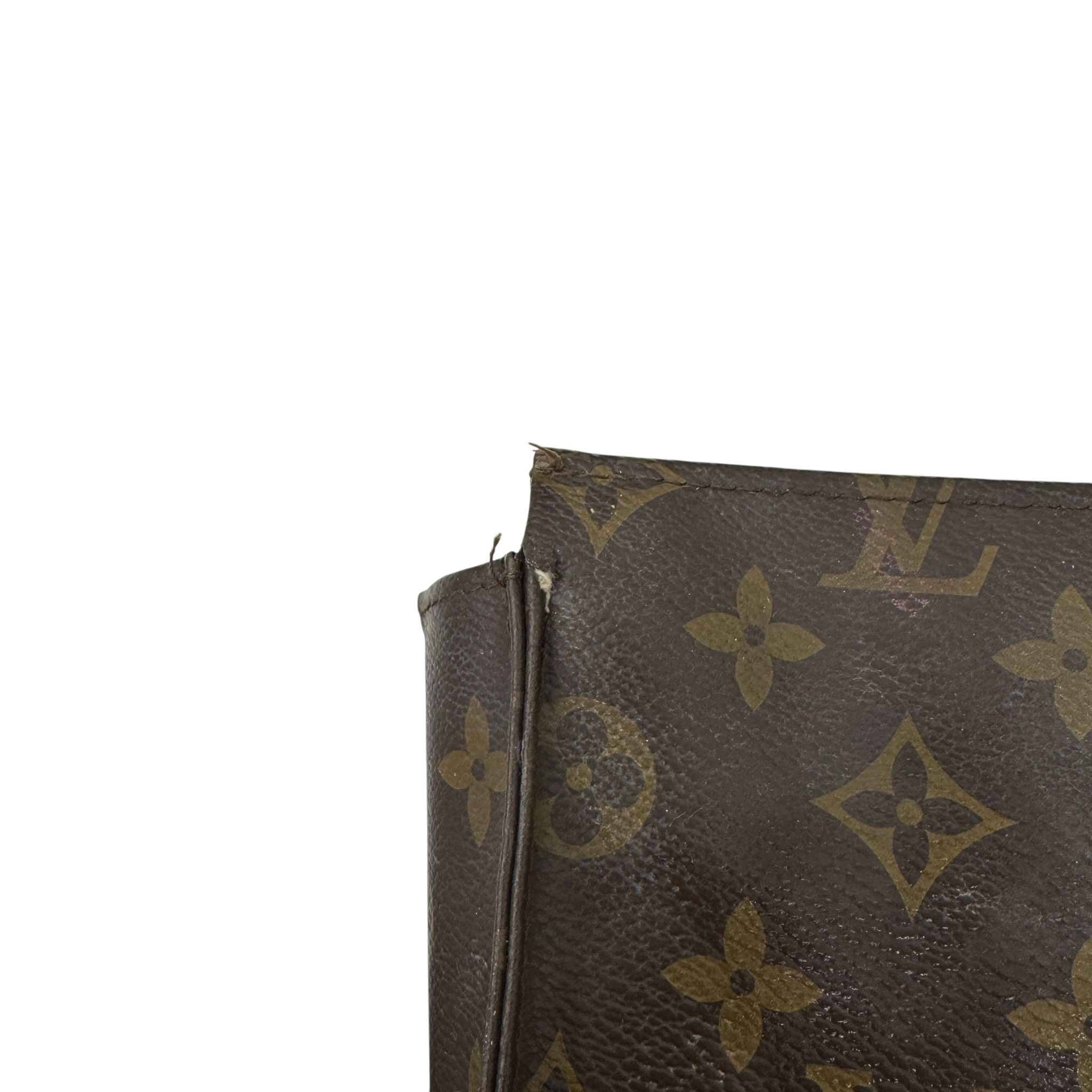 Women's Monogram Toiletry Pouch 26 Toiletry Bag Brown