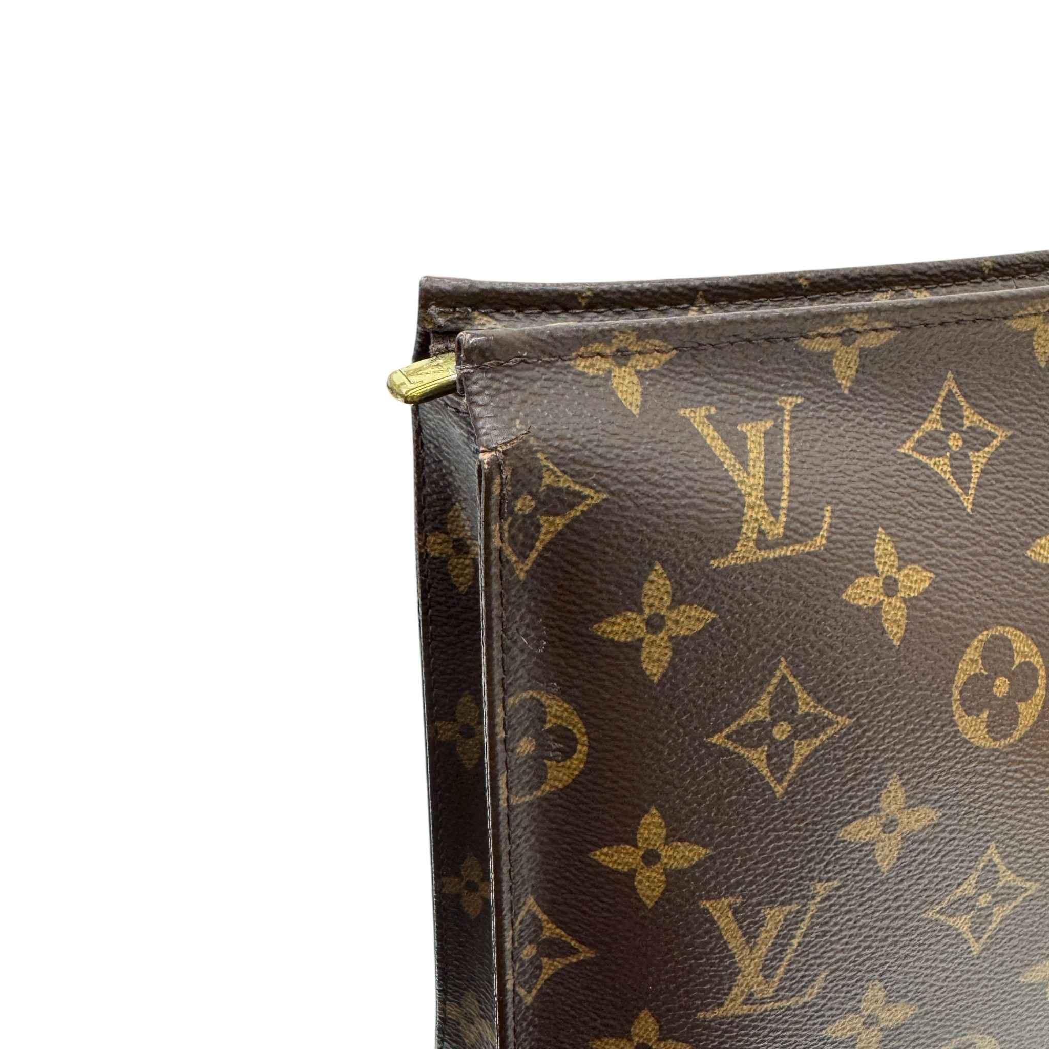 Women's Monogram Toiletry Pouch 26 Toiletry Bag Brown