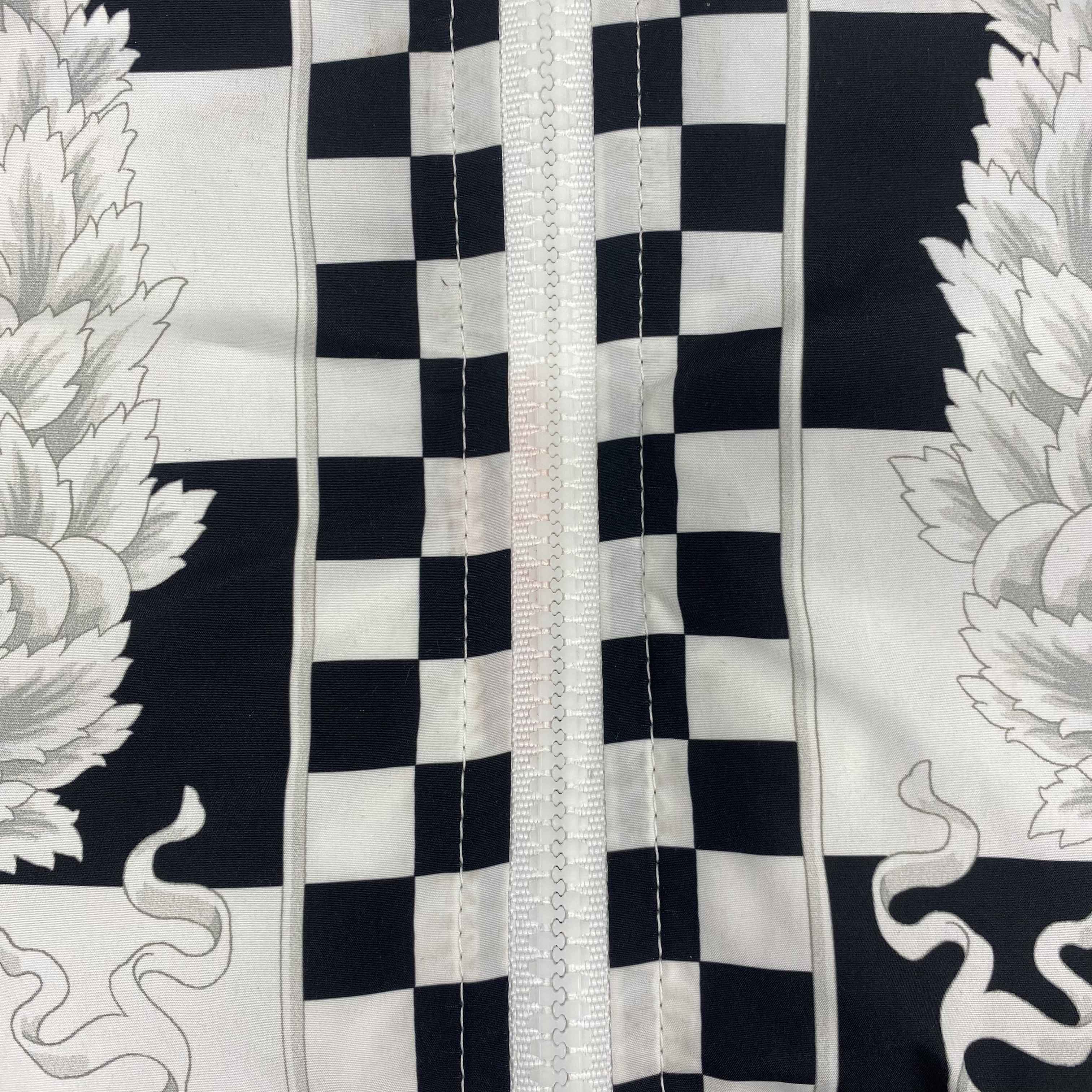 Men's Checkerboard Print Jacket White Size IT 46 / S