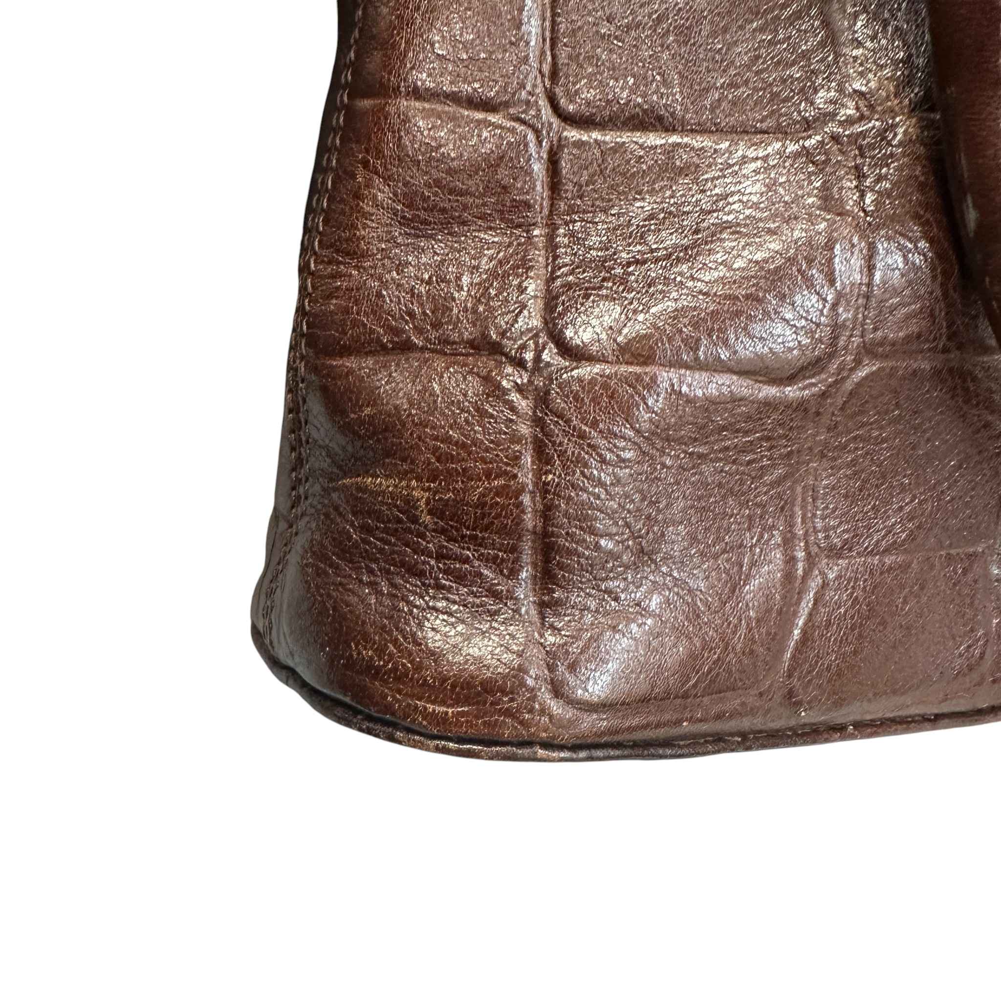 Women's Crocodile Embossed Mini Bag Brown