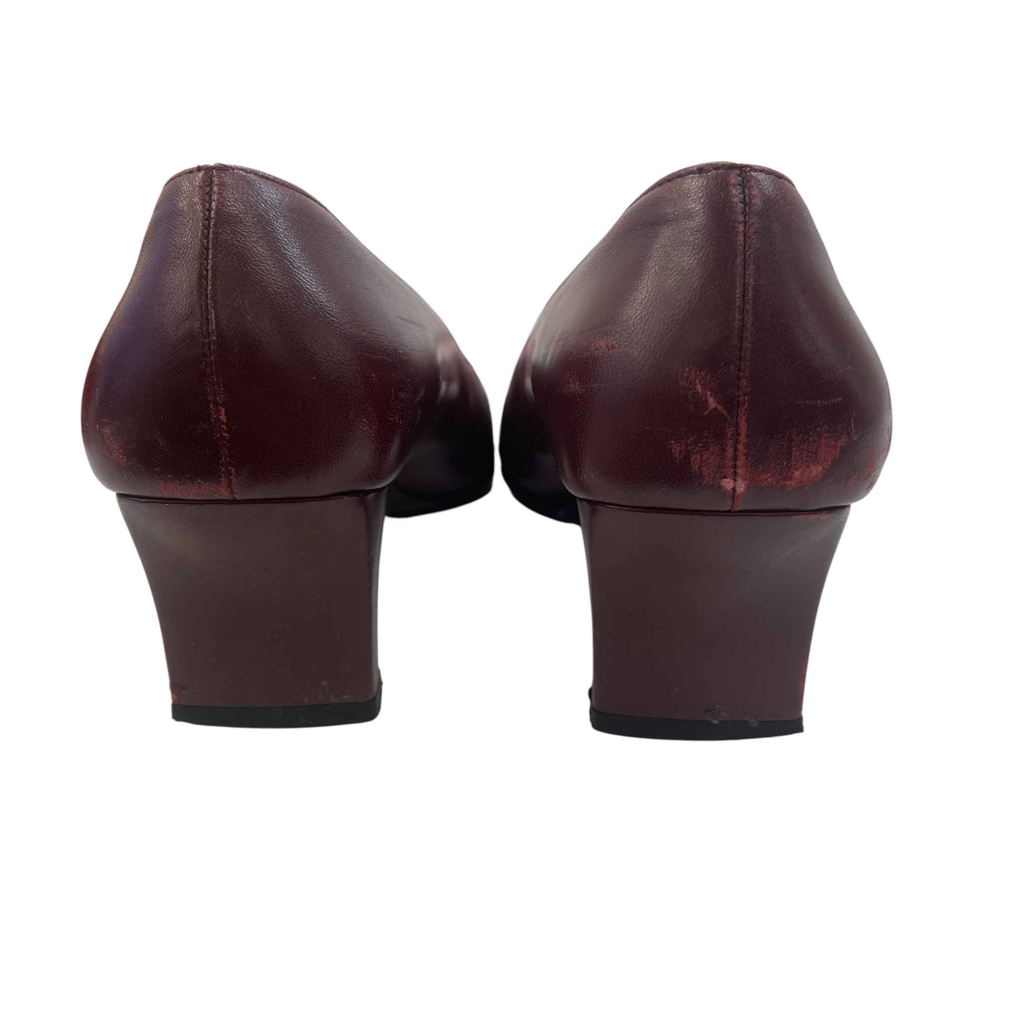 Women's Buckle Logo Mules Burgundy Size EU 38 / UK 5