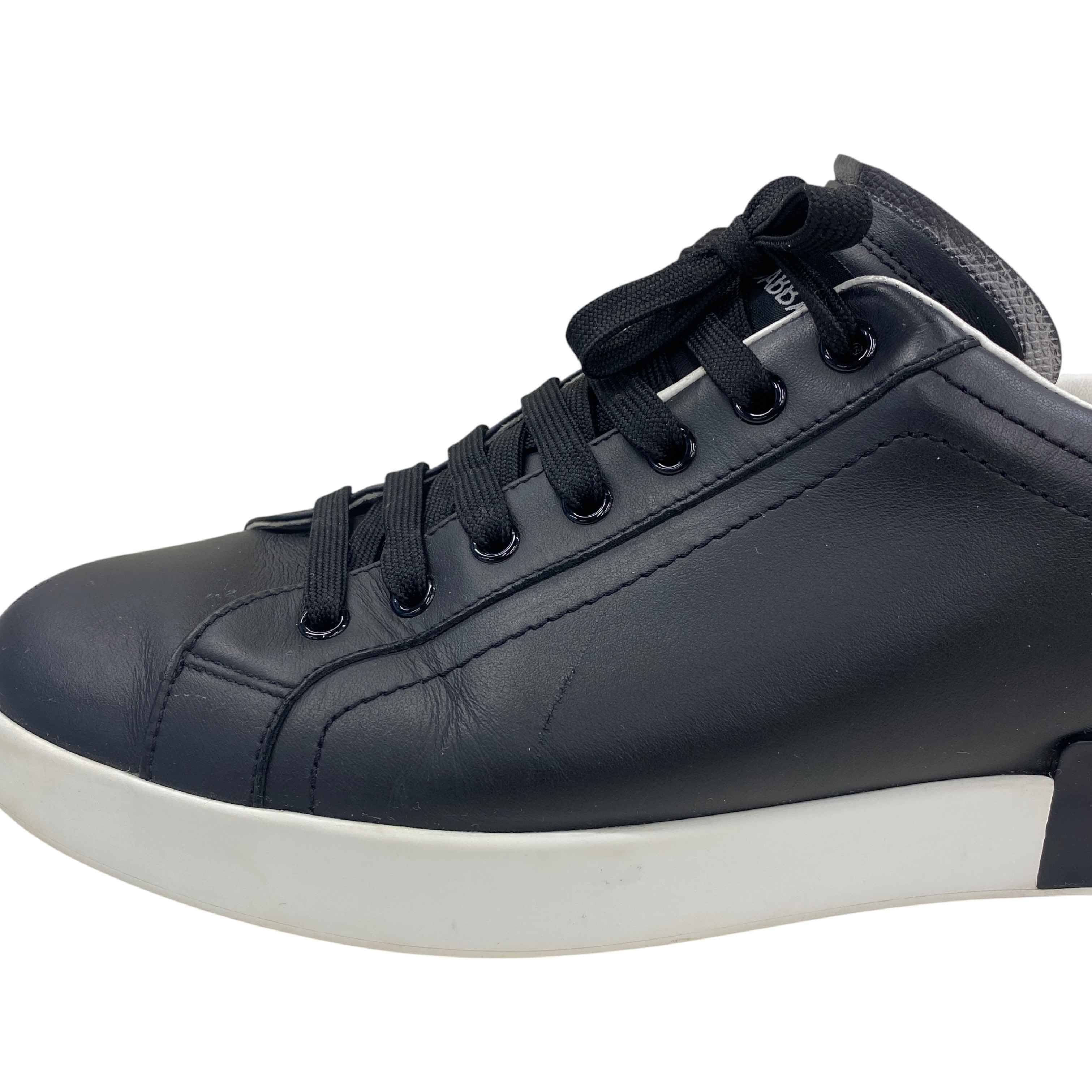 Men's Logo Portofino Low Trainers Black Size EU 44 / UK 10