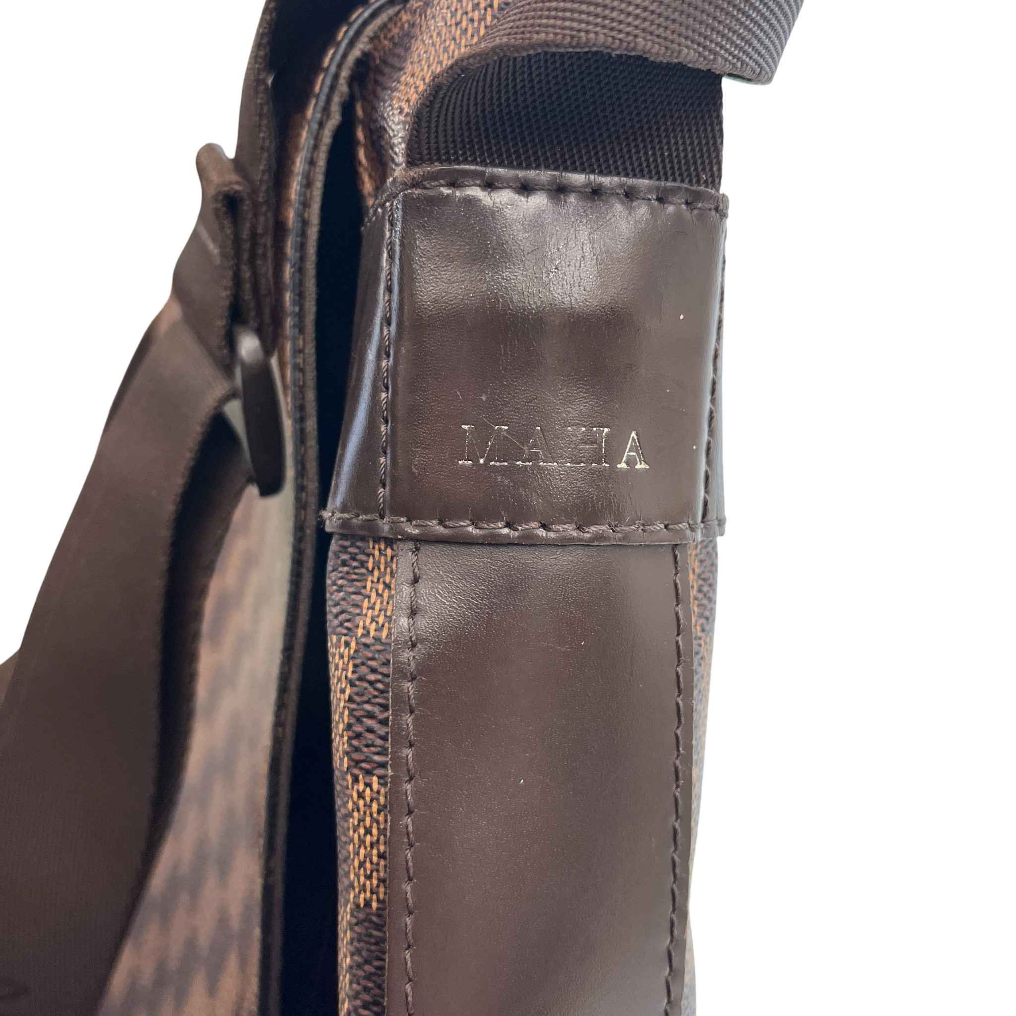 Men's Damier Ebene Bastille Messenger Bag Brown