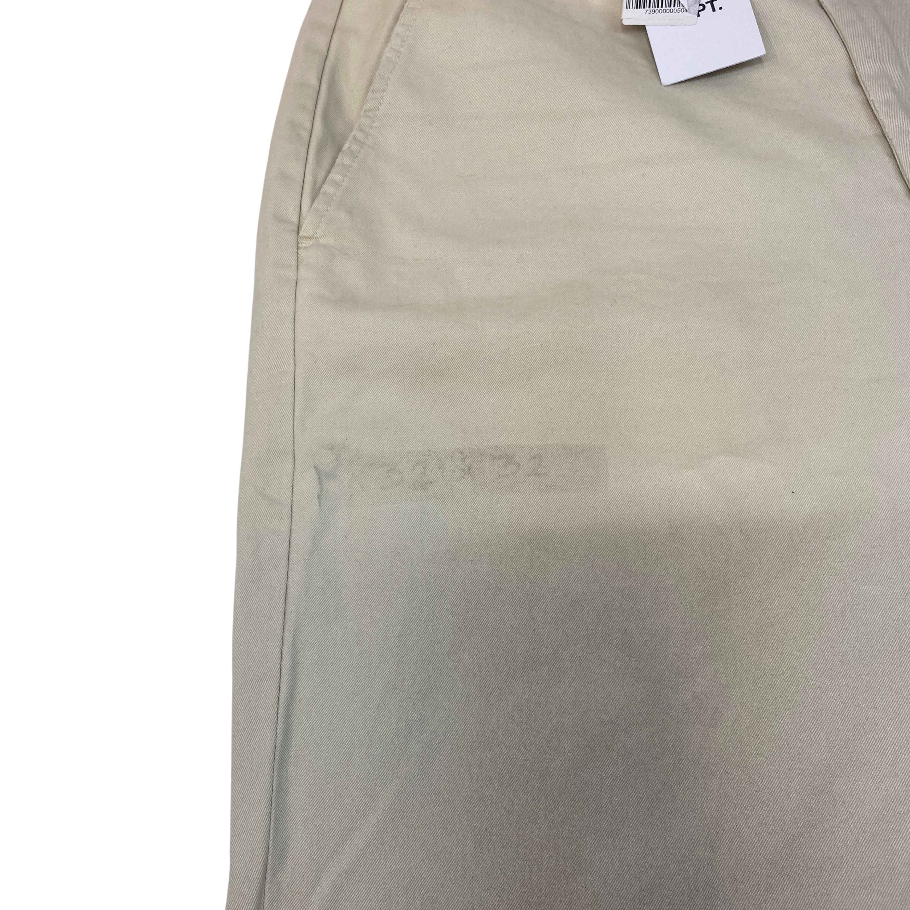 Men's Art On Display Distressed Trousers Cream Size Waist 32"