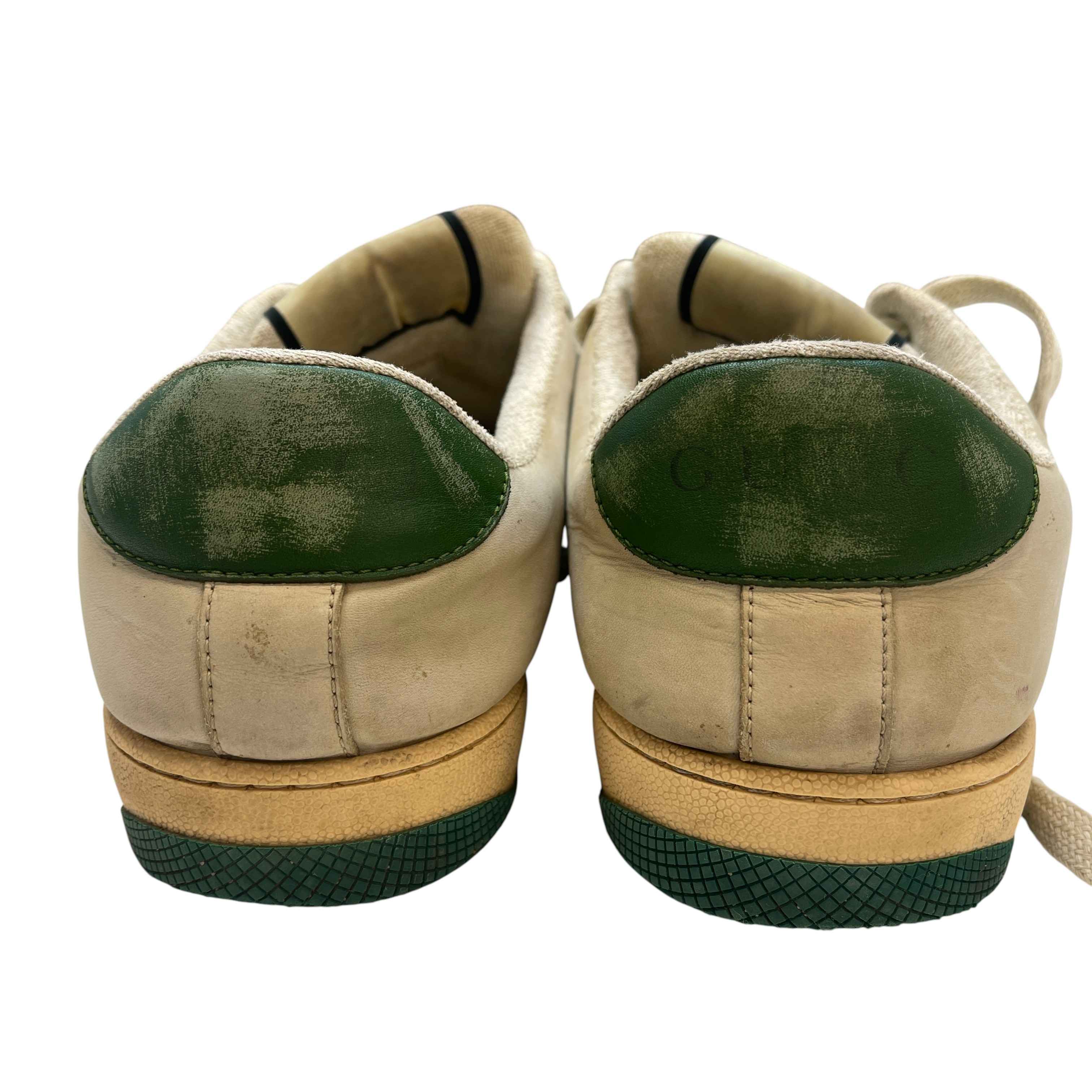 Men's Screener Distressed Low Trainers Green Size EU 42.5 / UK 8.5