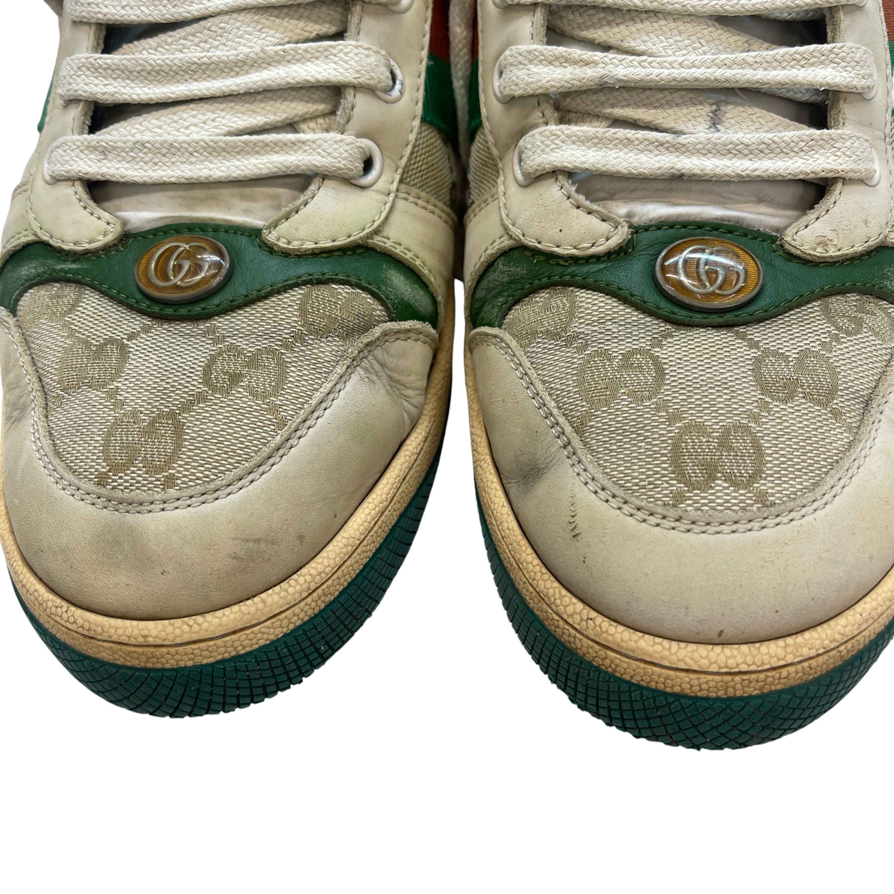 Men's Screener Distressed Low Trainers Green Size EU 42.5 / UK 8.5