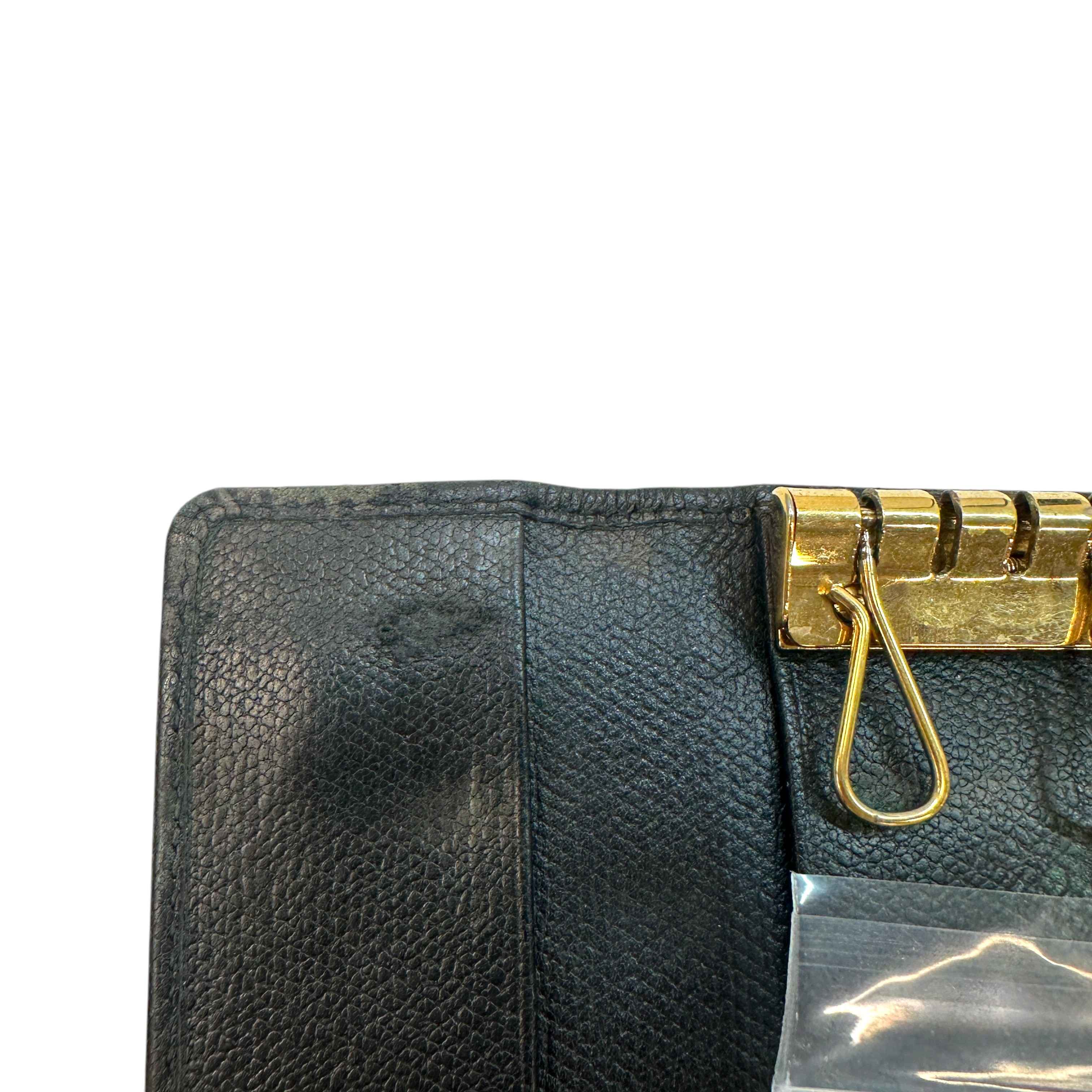 Women's Cc Logo Key Case Wallet Black