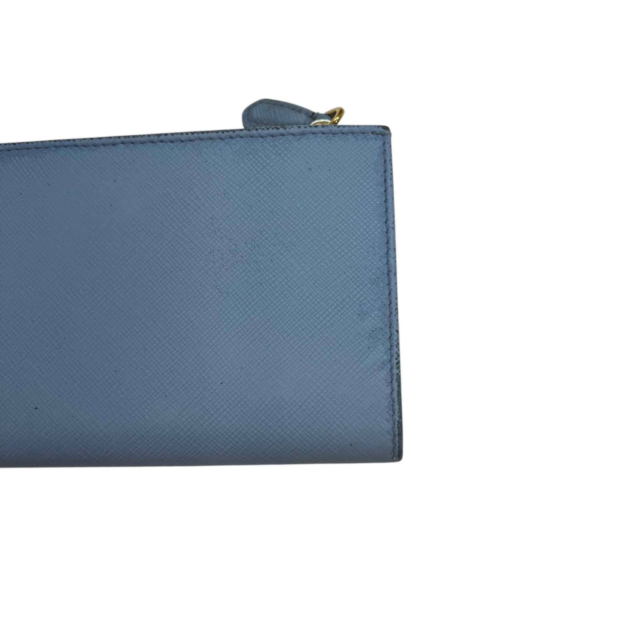Women's Saffiano Zip Around Wallet Blue