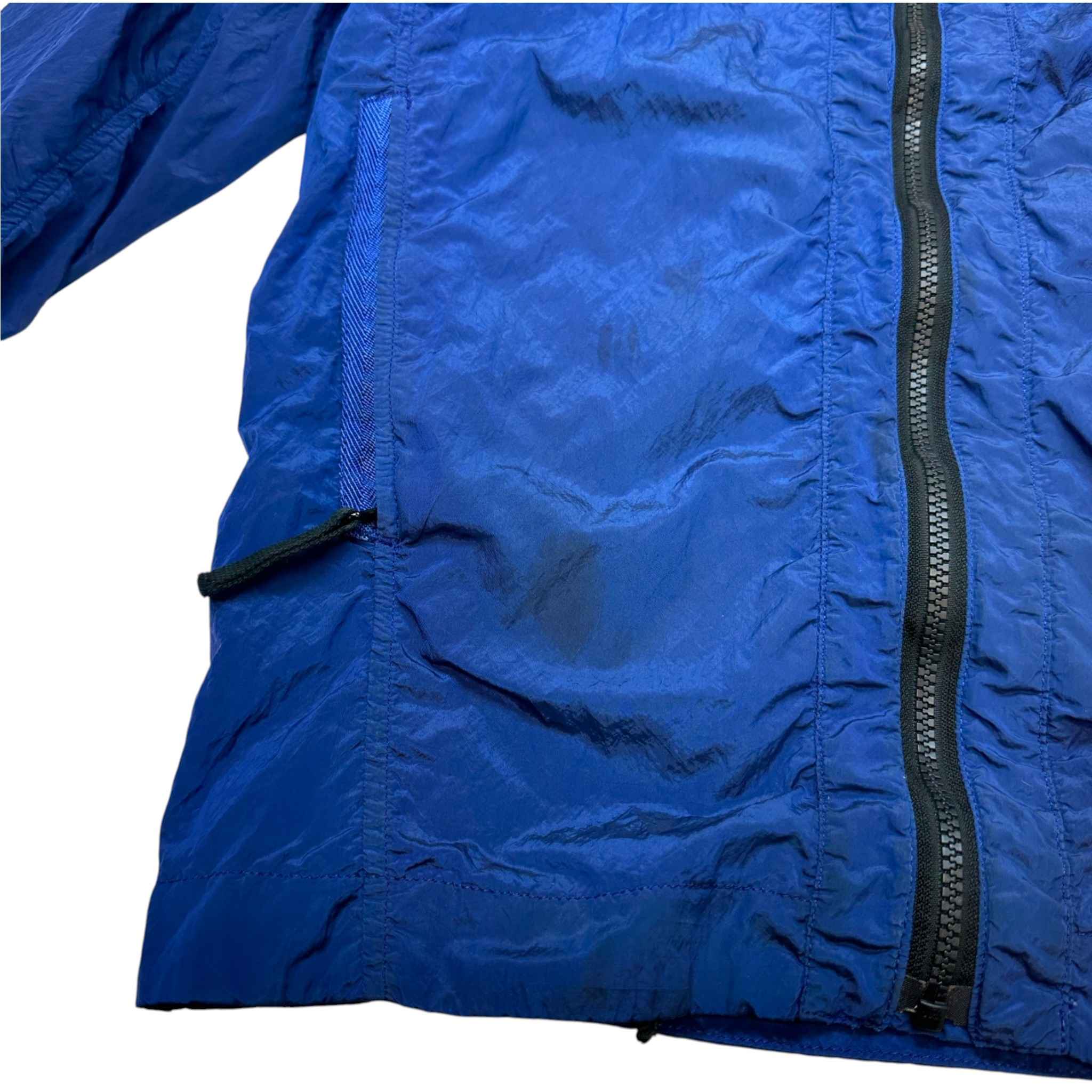 Men's Crinkle Reps Applique Logo Windbreaker Blue Size Age 14