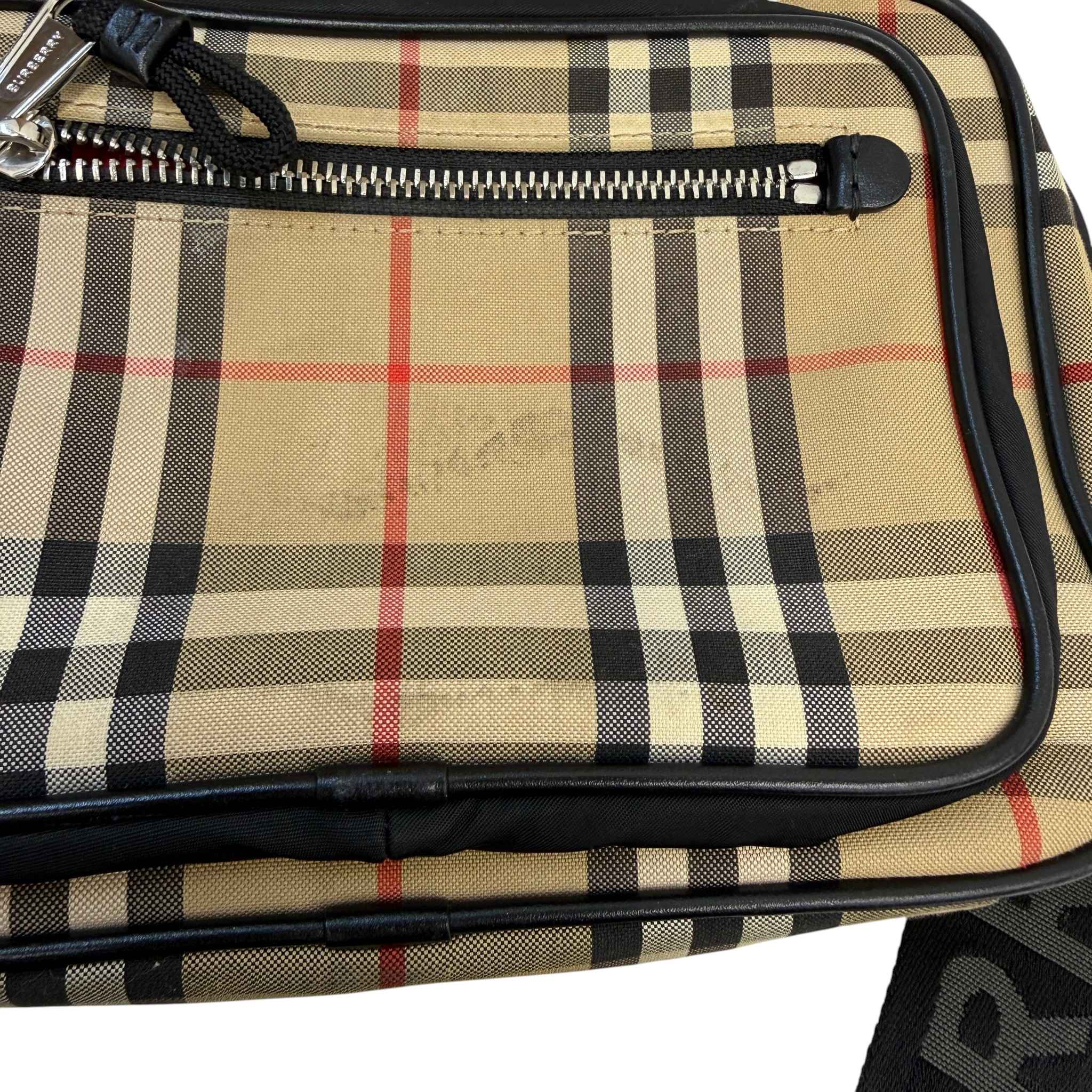 Men's Paddy Check Messenger Bag Beige